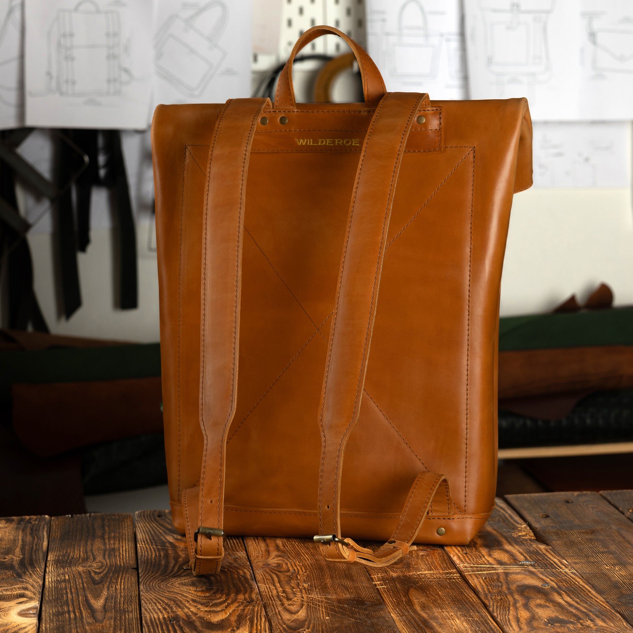 Roll-top Handcrafting Leather Women's Backpack - Forester 13", 14", 15" and 16" inch laptops