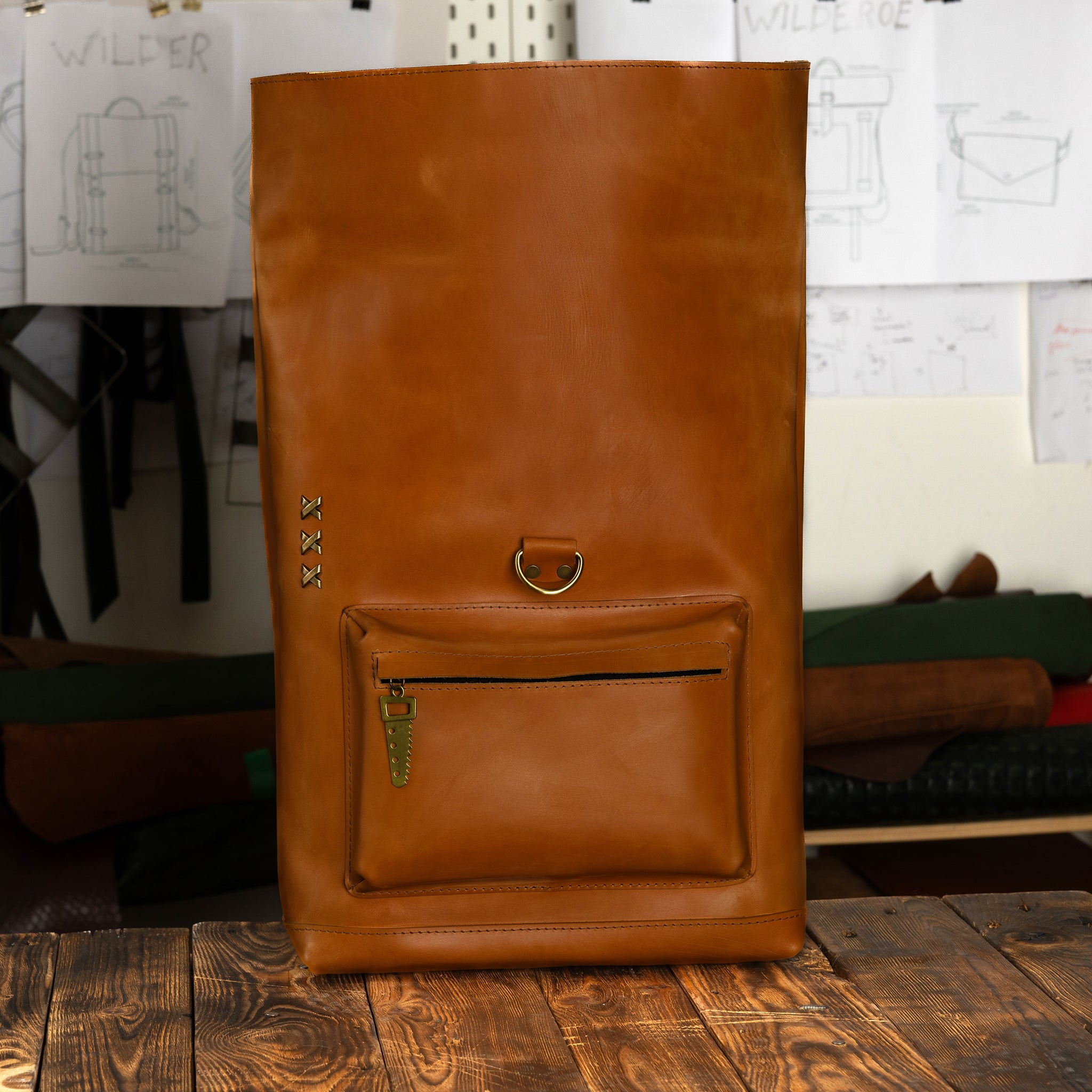 Roll-top Handcrafting Leather Women's Backpack - Forester 13", 14", 15" and 16" inch laptops