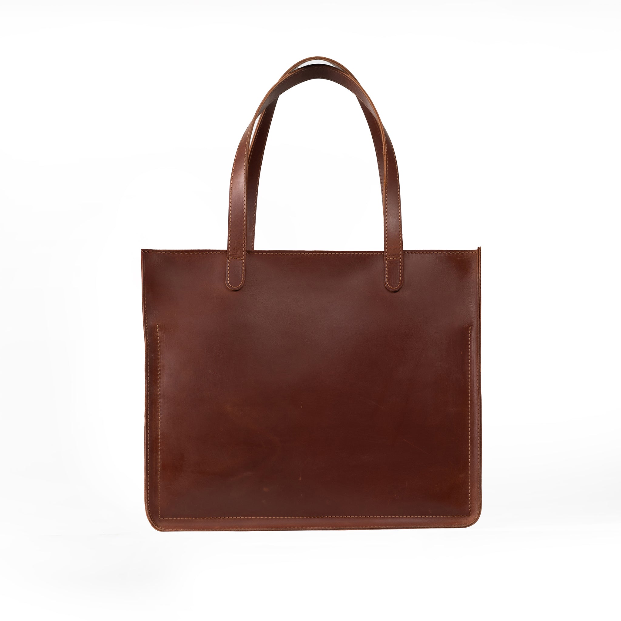 Amsterdam Tote Leather Bag with Hand-Drawn Dutch Street Illustration