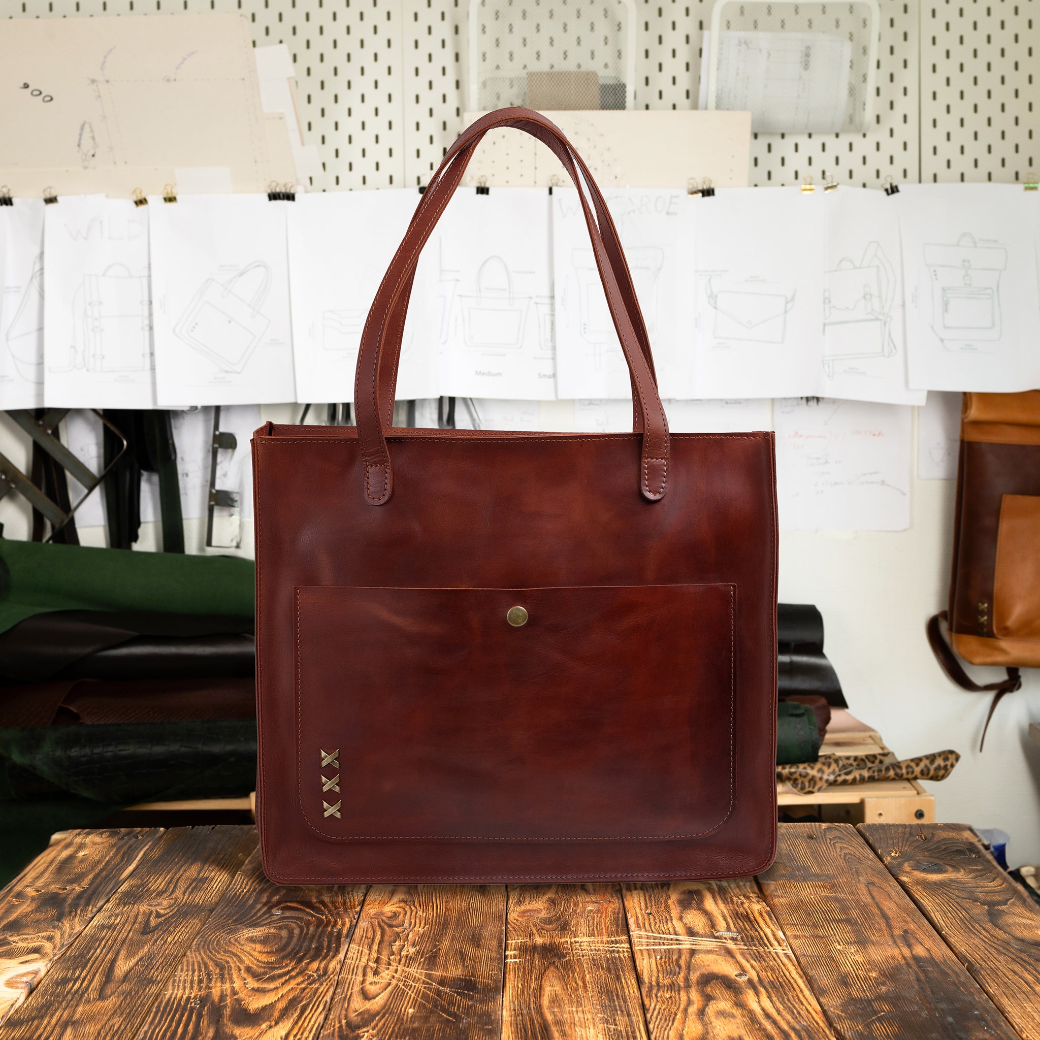 Handmade Leather Tote Laptop Bag For Women 13"and 14 inch. Laptops - Western