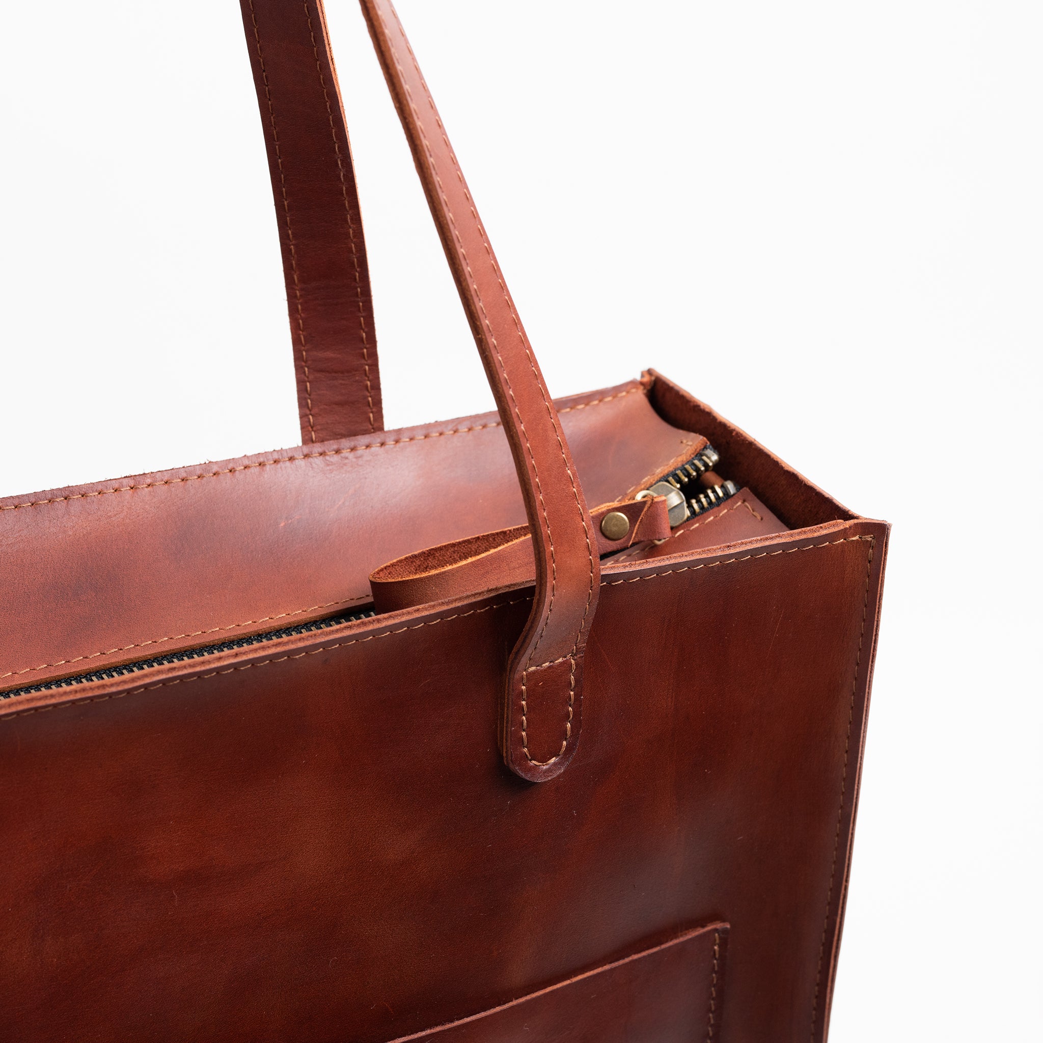 Handmade Leather Tote Laptop Bag For Women 13"and 14 inch. Laptops - Western