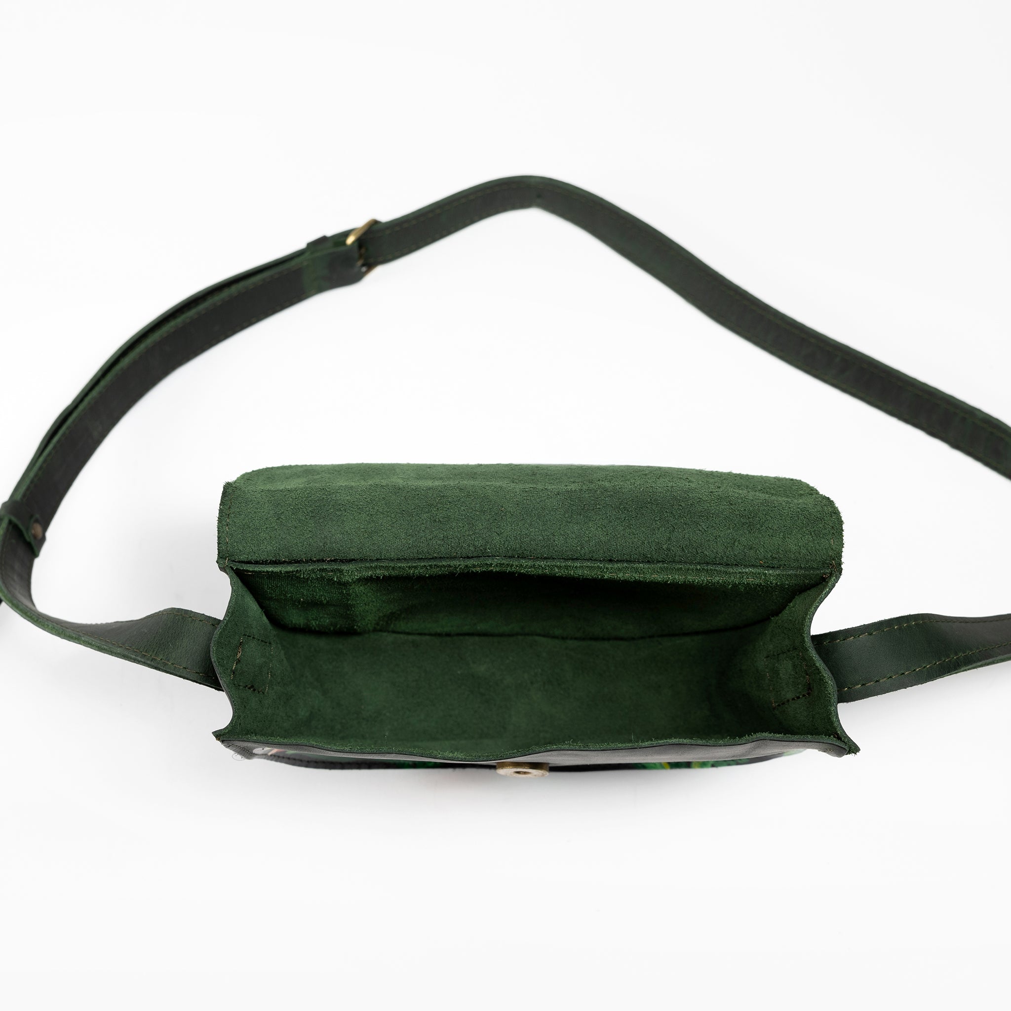 Leather Crossbody Bag: Dutch Illustrations-Hand-drawn of Dutch houses