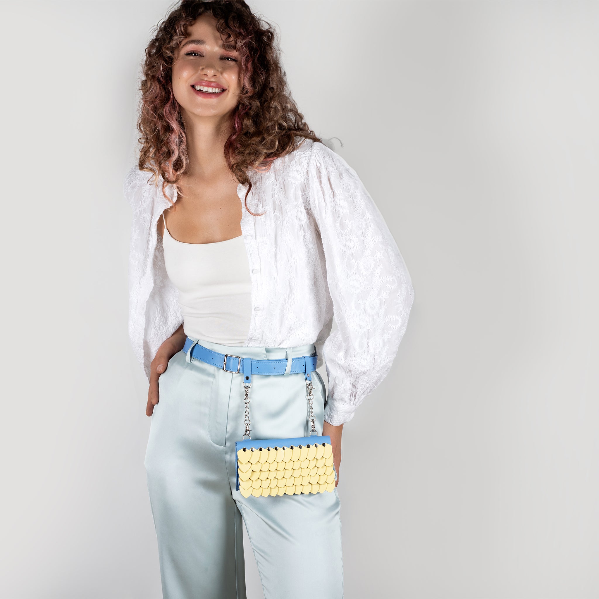 Designer handmade Leather Belt Bag, Crossbody Women Bag - Shield Dragon