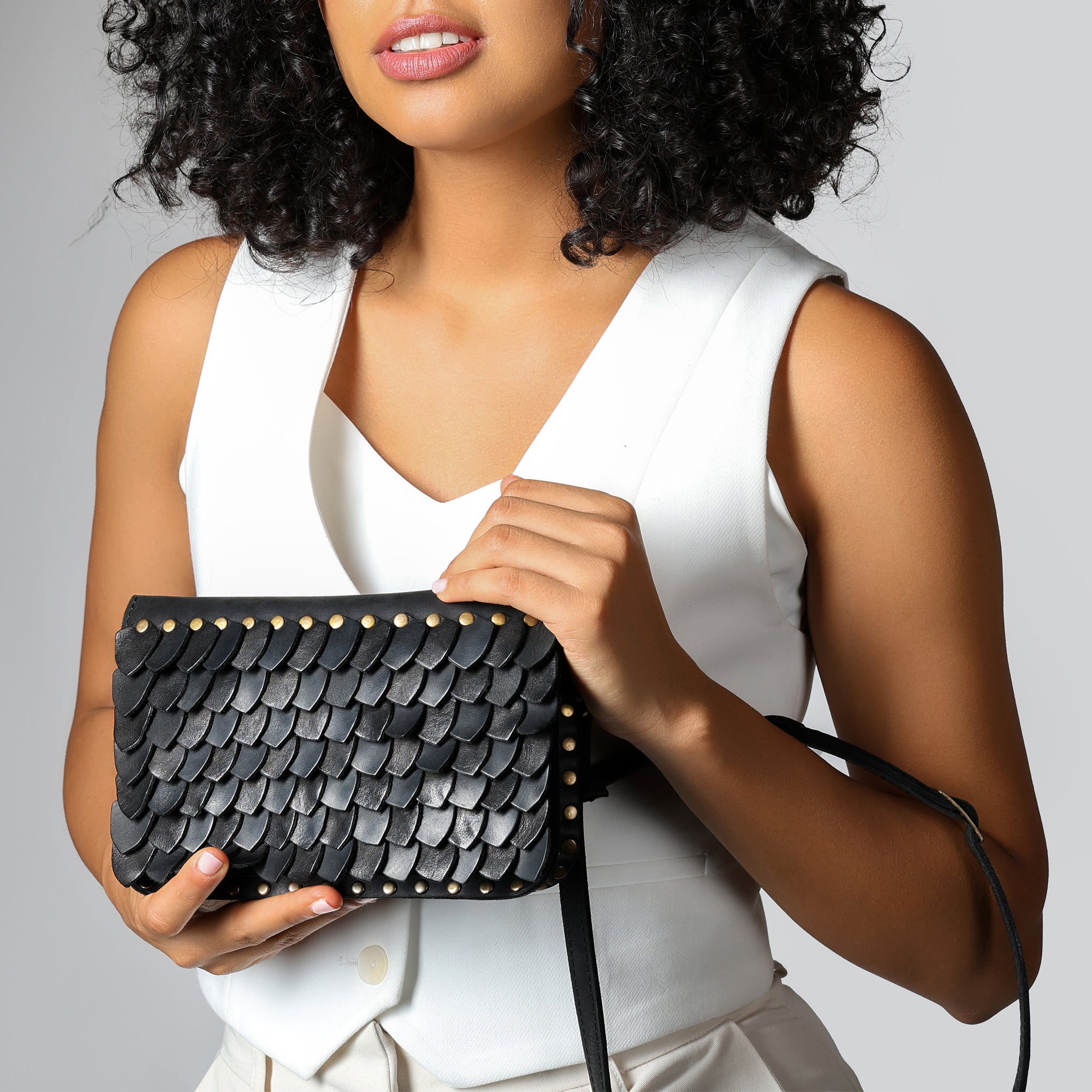 Designer Leather Crossbody bag For Women - Dragon Skin