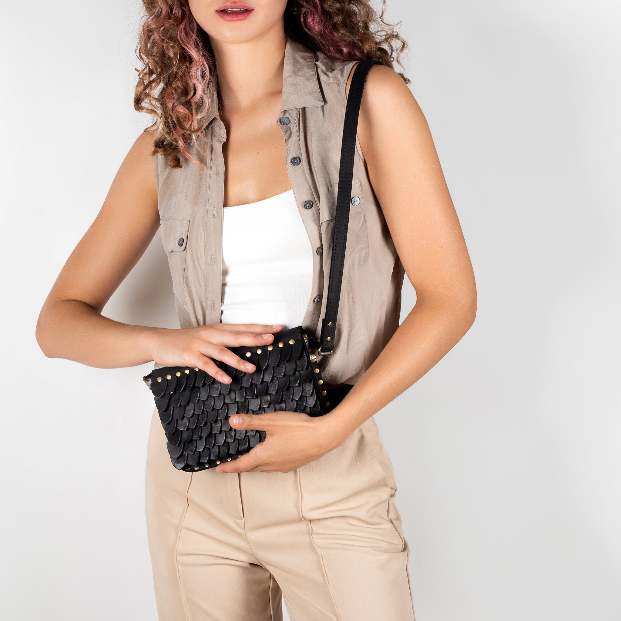 Designer Leather Crossbody bag For Women - Dragon Skin