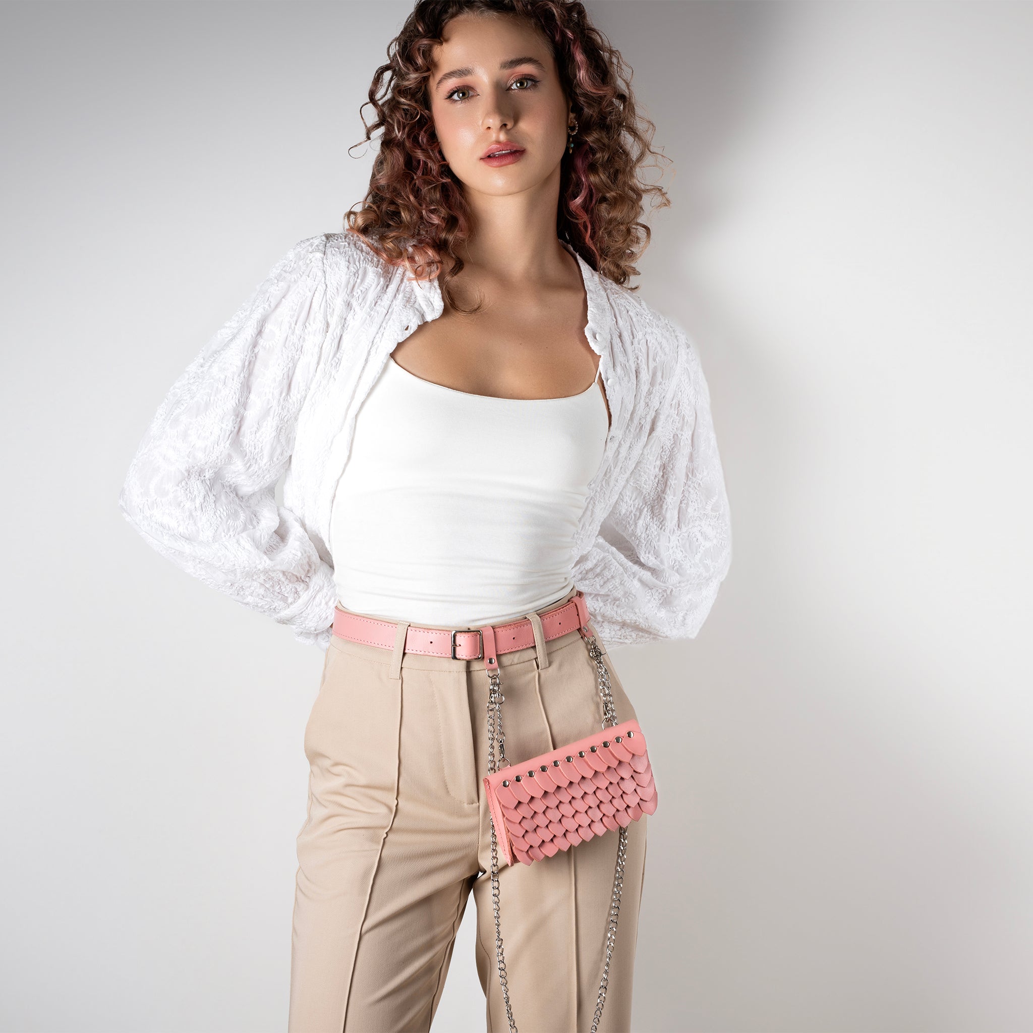 Designer handmade Leather Belt Bag, Crossbody Women Bag - Shield Dragon