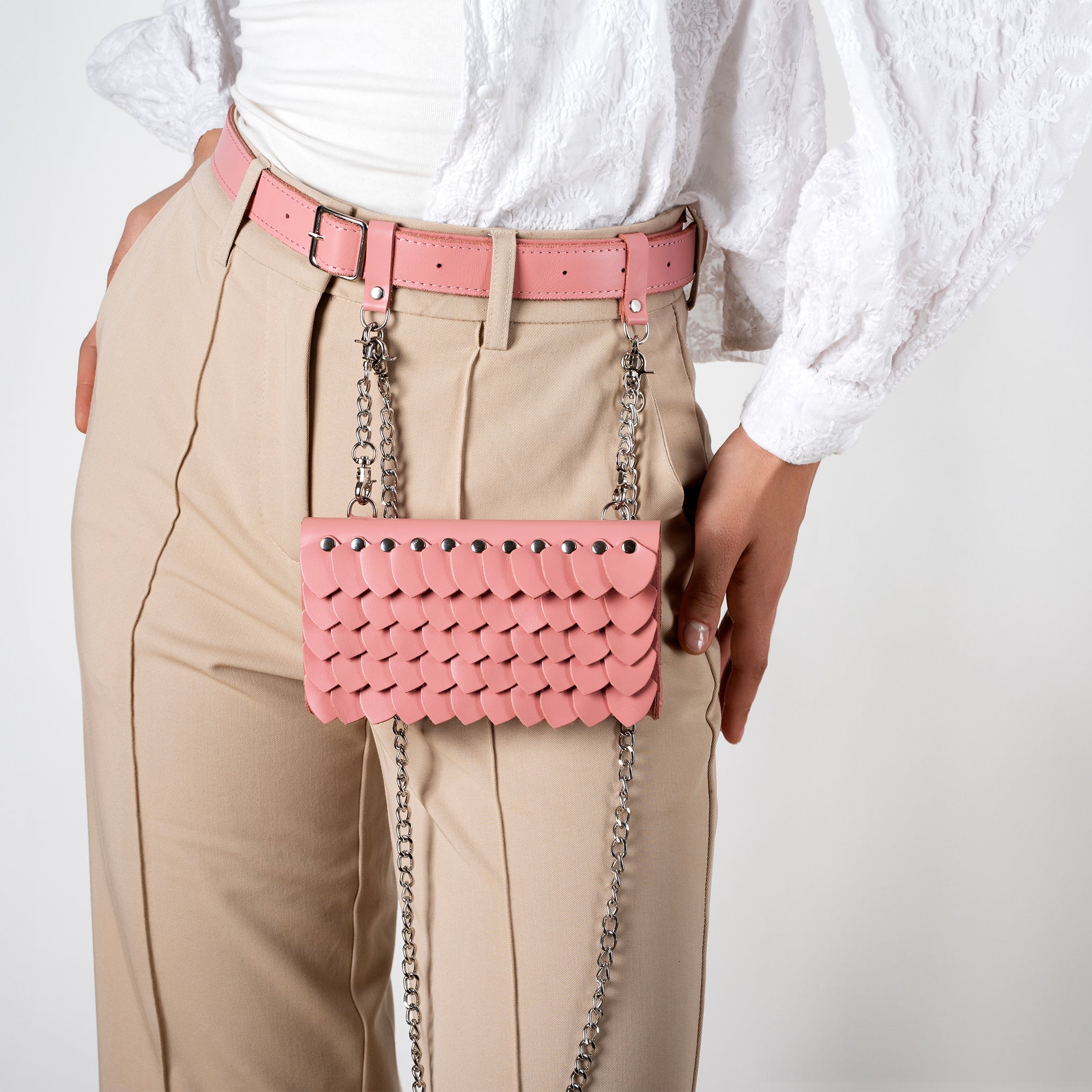 Designer handmade Leather Belt Bag, Crossbody Women Bag - Shield Dragon