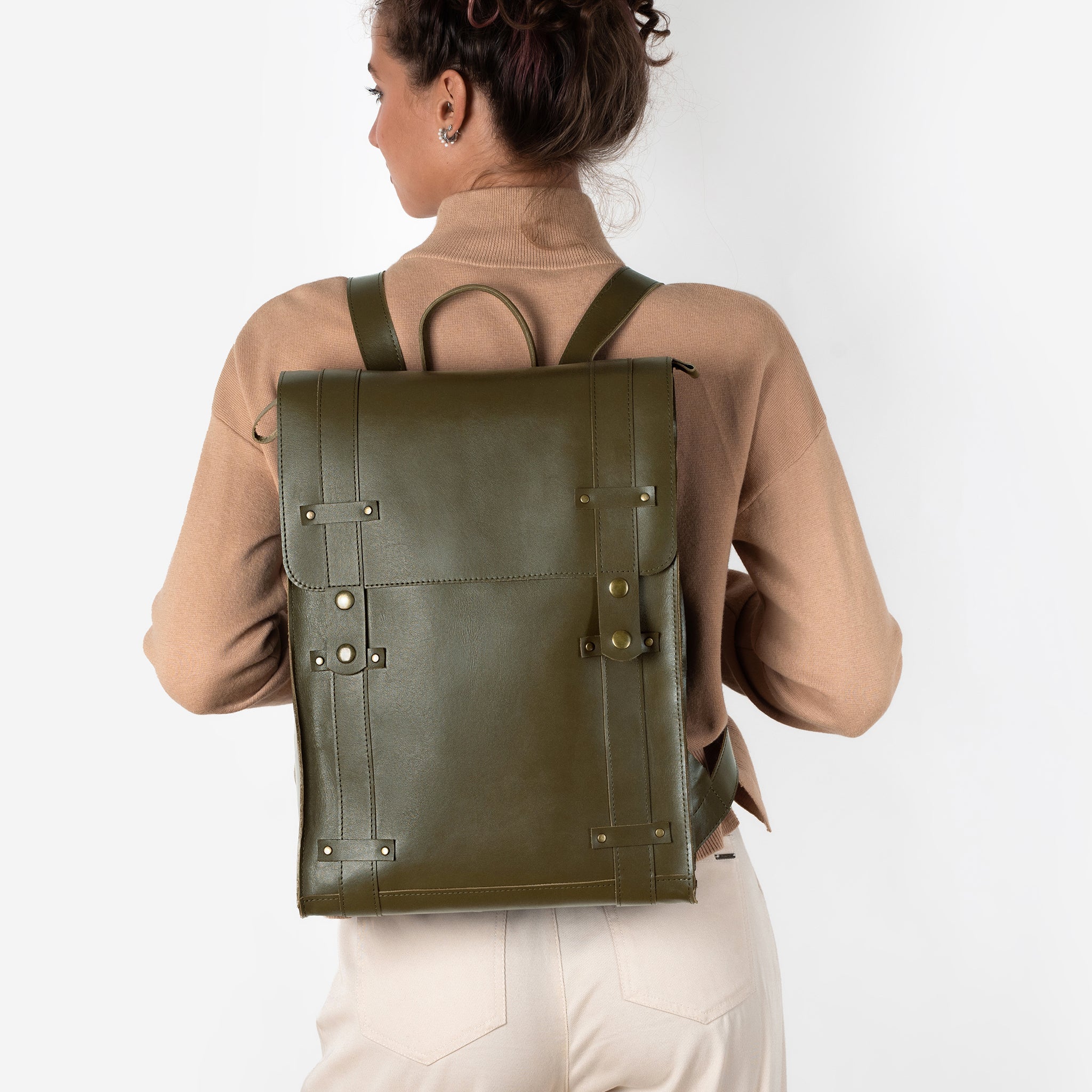 Men's Handcrafting Leather Backpack -Storyteller 13", 14", 15" and 16" inch. laptops
