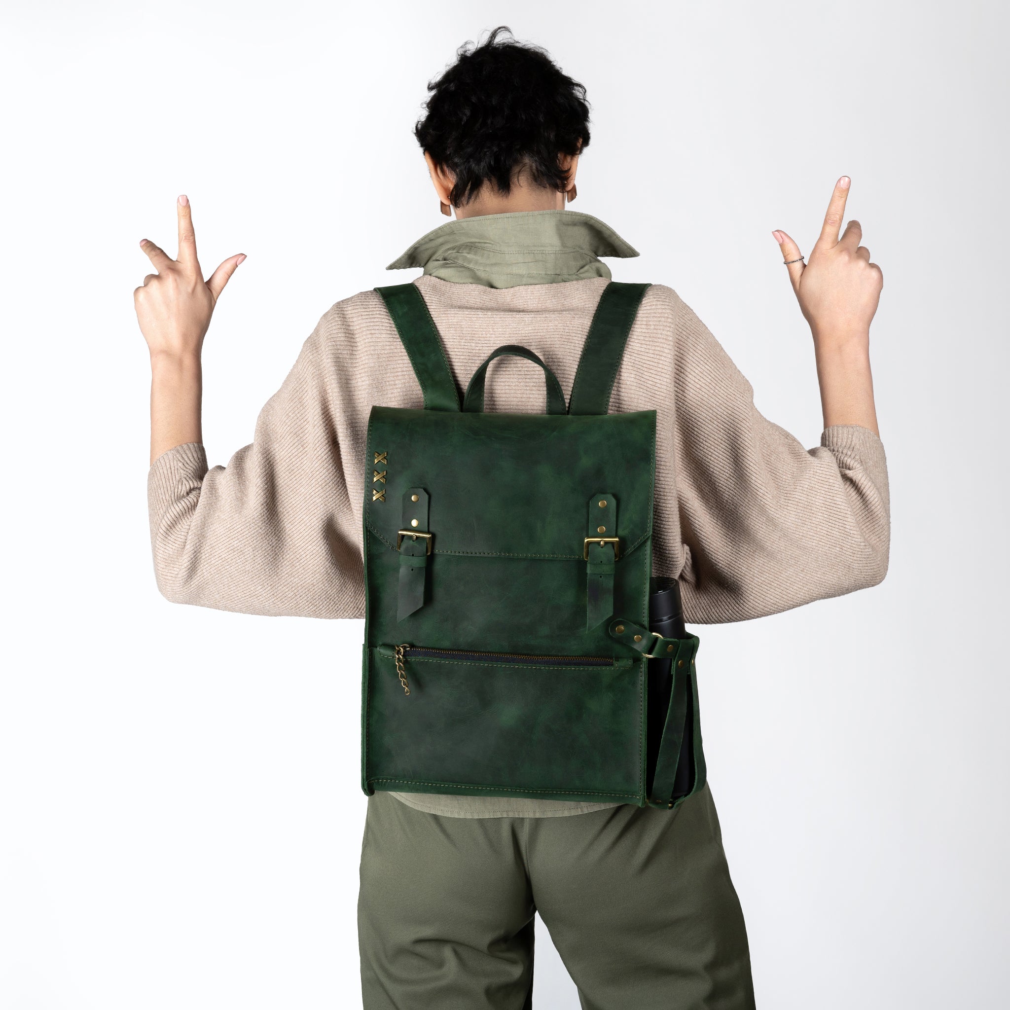 Women's Handcrafting Leather Backpack - Classic Spirit 13", 14", 15" and 16" inch. laptops