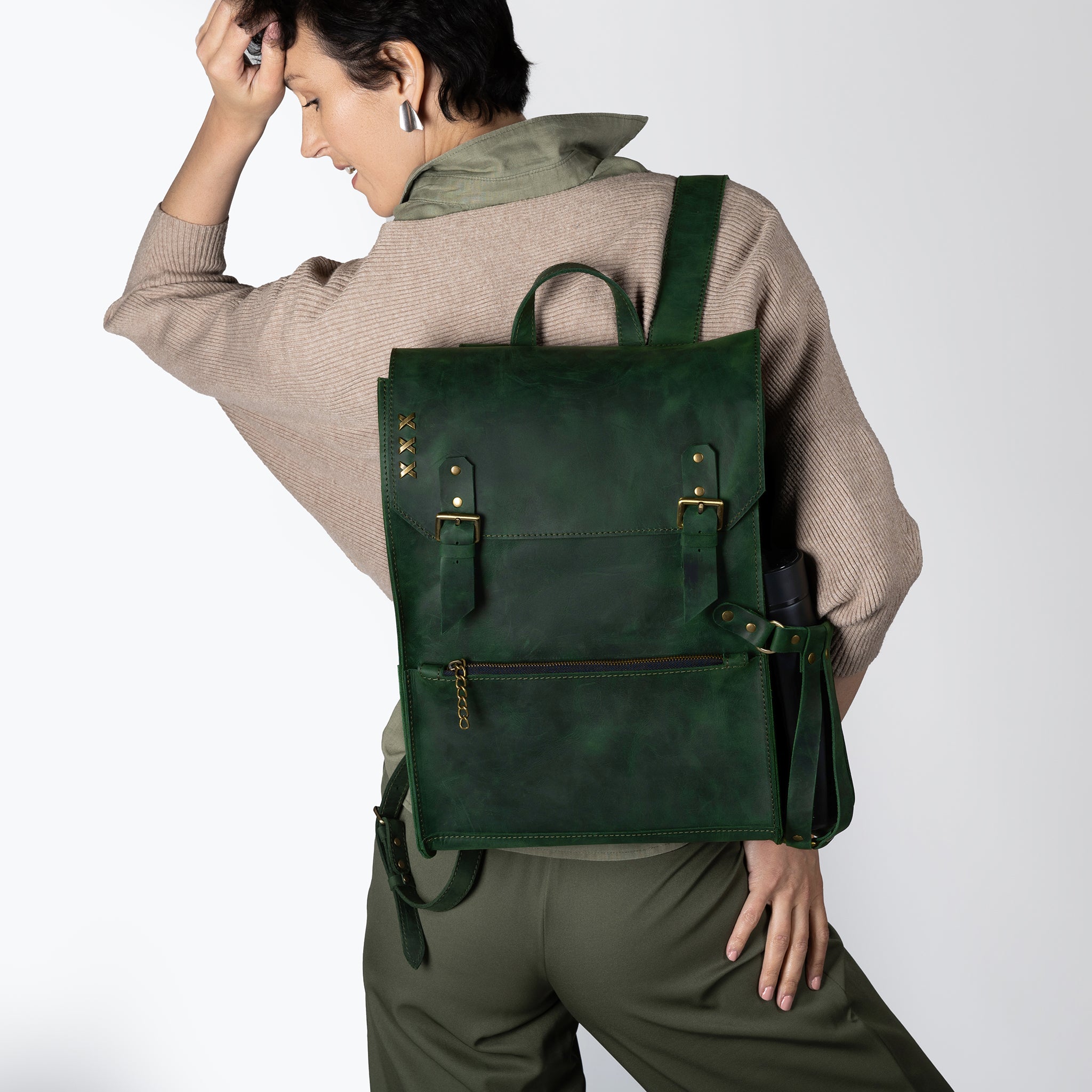 Women's Handcrafting Leather Backpack - Classic Spirit 13", 14", 15" and 16" inch. laptops