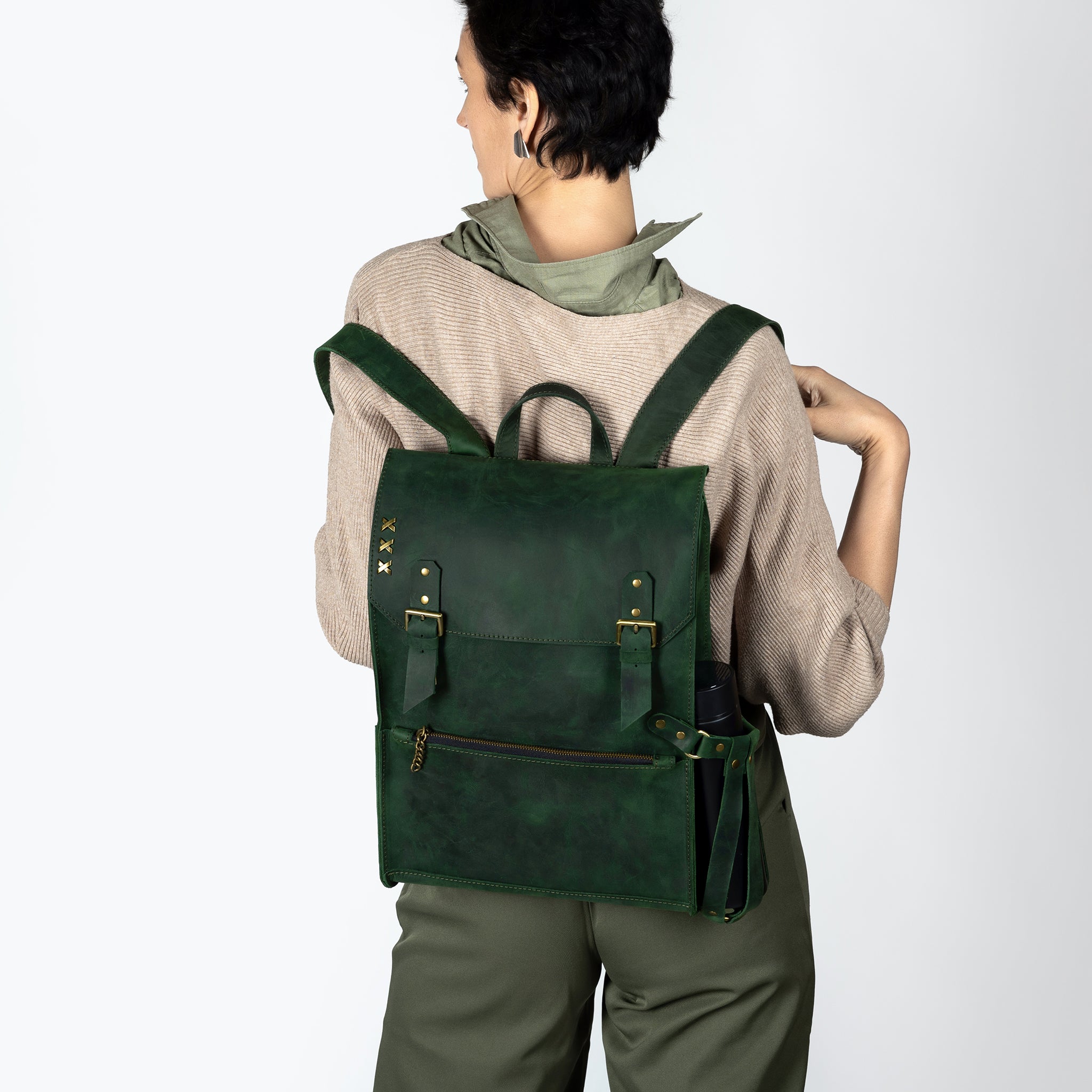 Women's Handcrafting Leather Backpack - Classic Spirit 13", 14", 15" and 16" inch. laptops