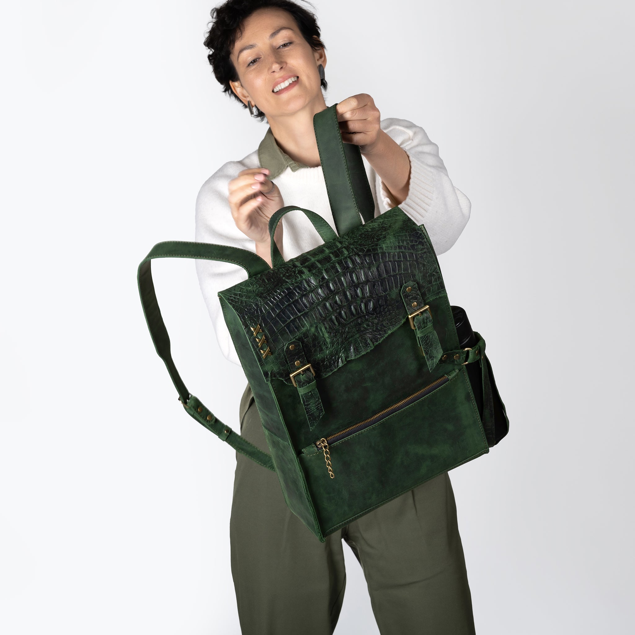 Women's Handcrafting Leather Backpack - Classic Spirit 13", 14", 15" and 16" inch. laptops