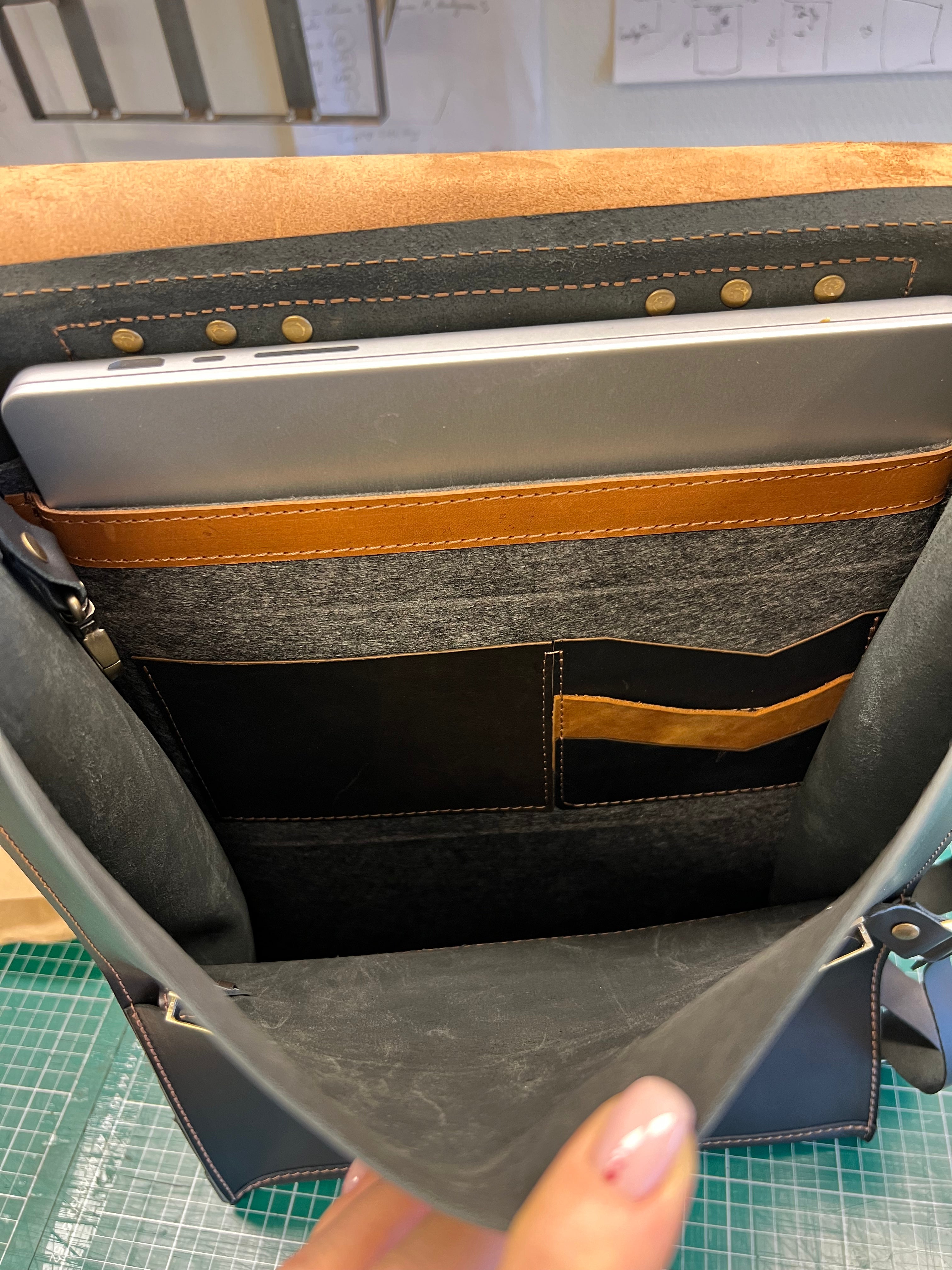 Men's Leather Classic Backpack - 13", 14", 15" and 16" inch. laptops