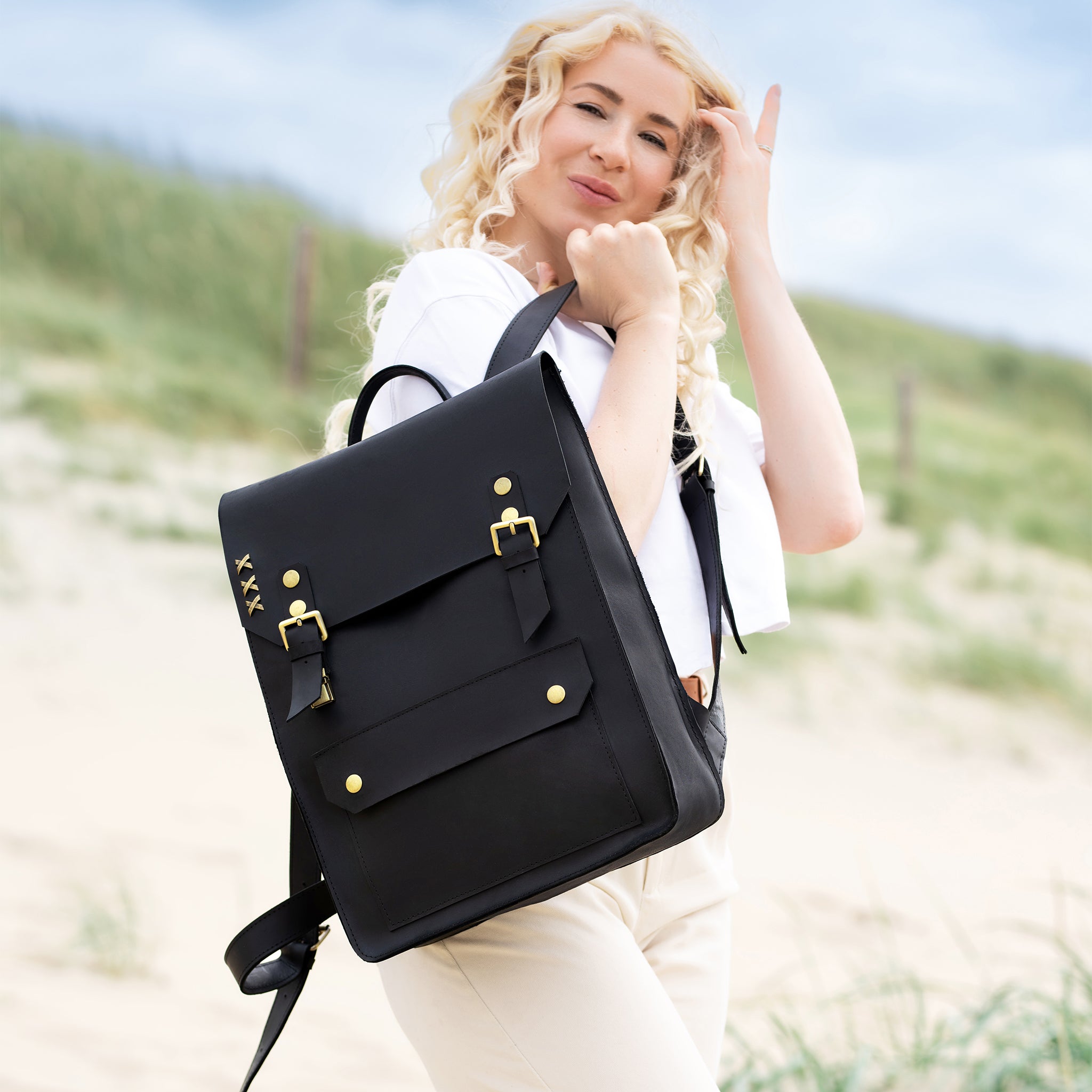 Handmade Leather Women's Backpack - Vondel, 1 3", 14", 15" and 16" inch laptops
