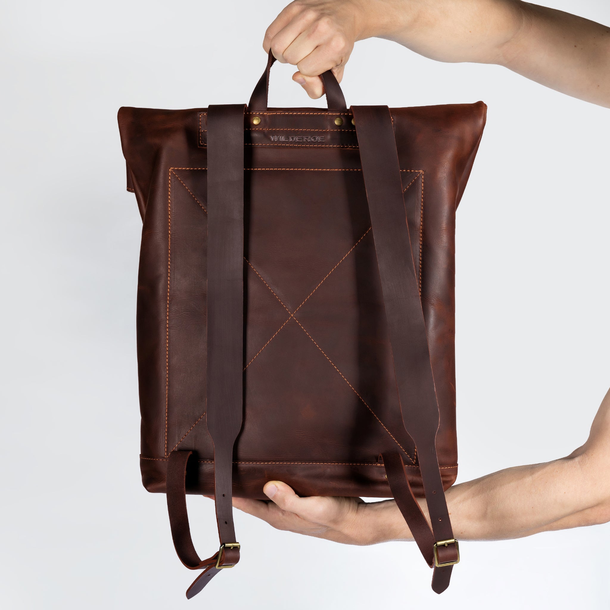 Roll-top Handcrafting Leather Women's Backpack - Forester 13", 14", 15" and 16" inch laptops