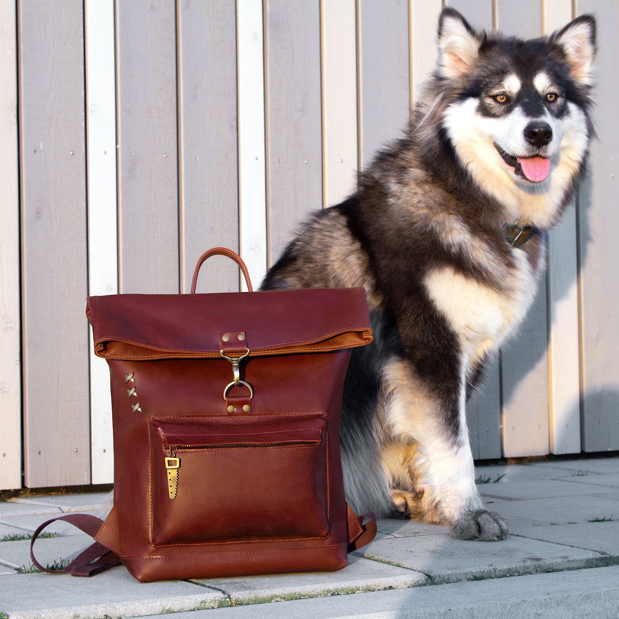 Roll -Top Leather Backpack for Men - Forester 13", 14", 15" and 16" inch laptops