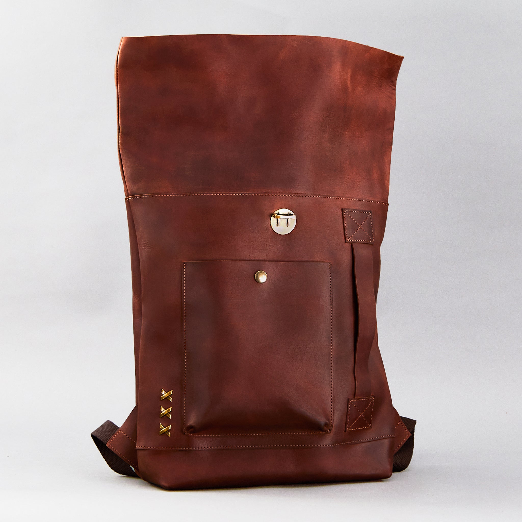 Roll-Top Handcrafting ,Women's Leather Backpack - Wanderlust 13-16 inch. laptops