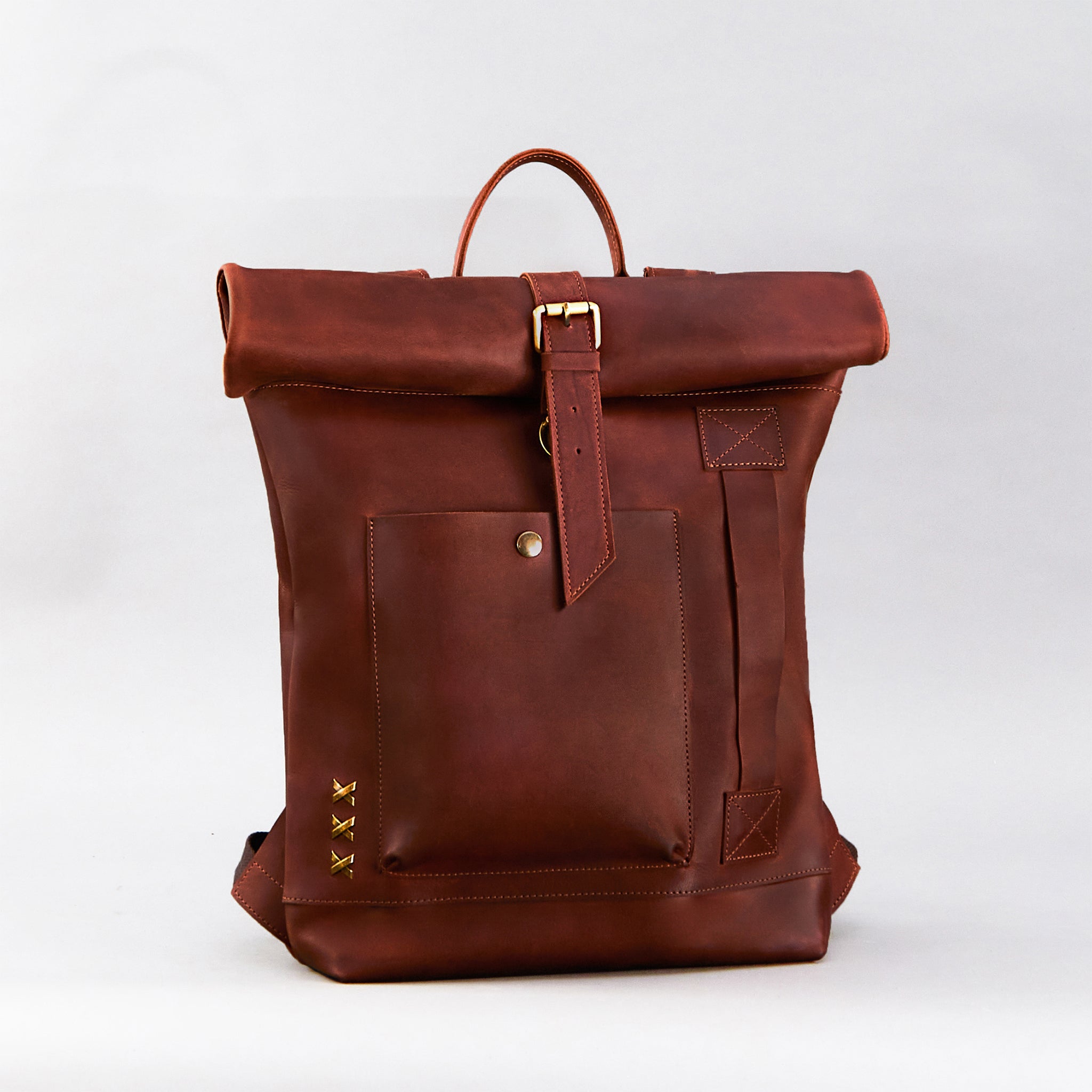 Roll-Top Handcrafting ,Women's Leather Backpack - Wanderlust 13-16 inch. laptops