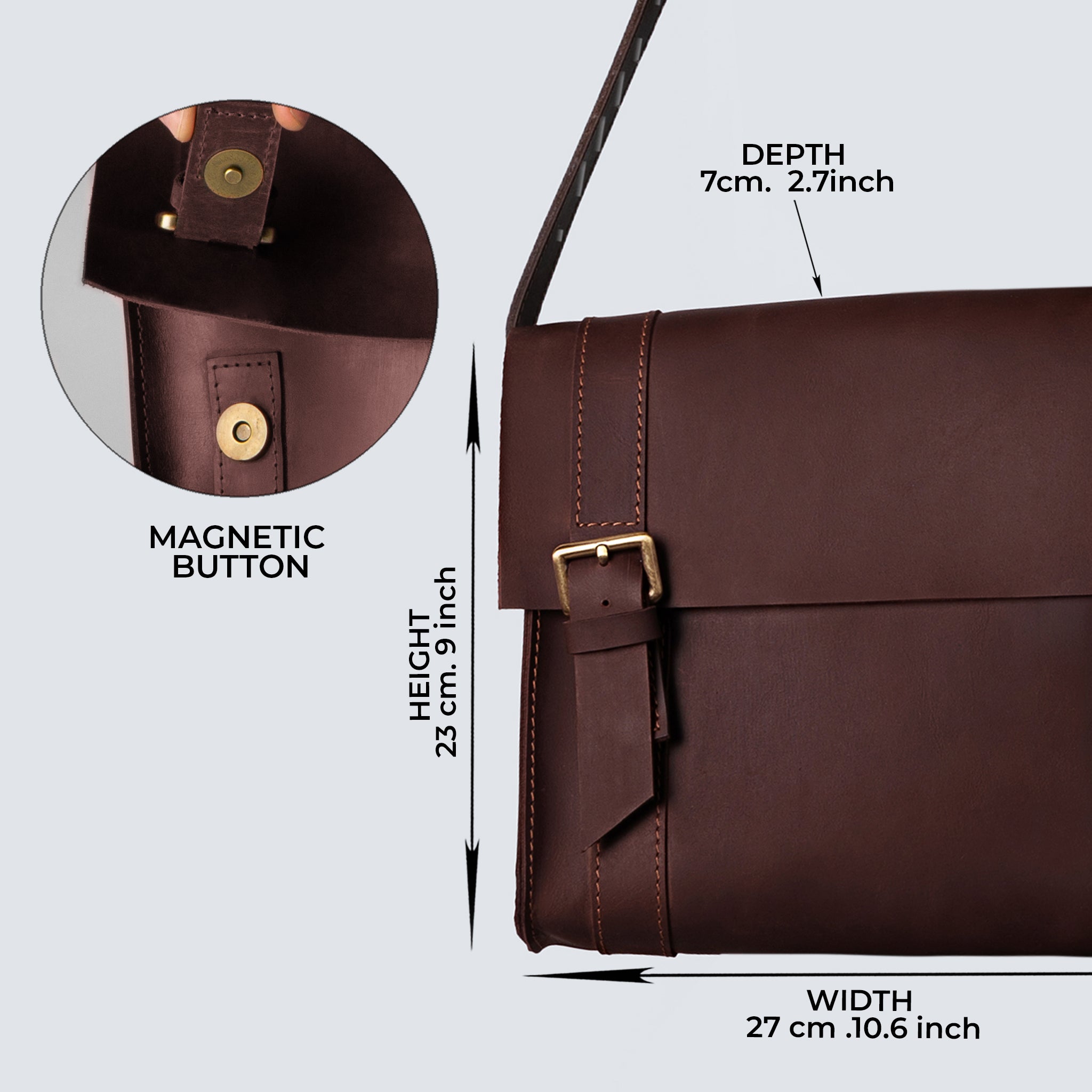 Handmade Leather Satchel Bag Crossbody Bag Women - Vintage wood