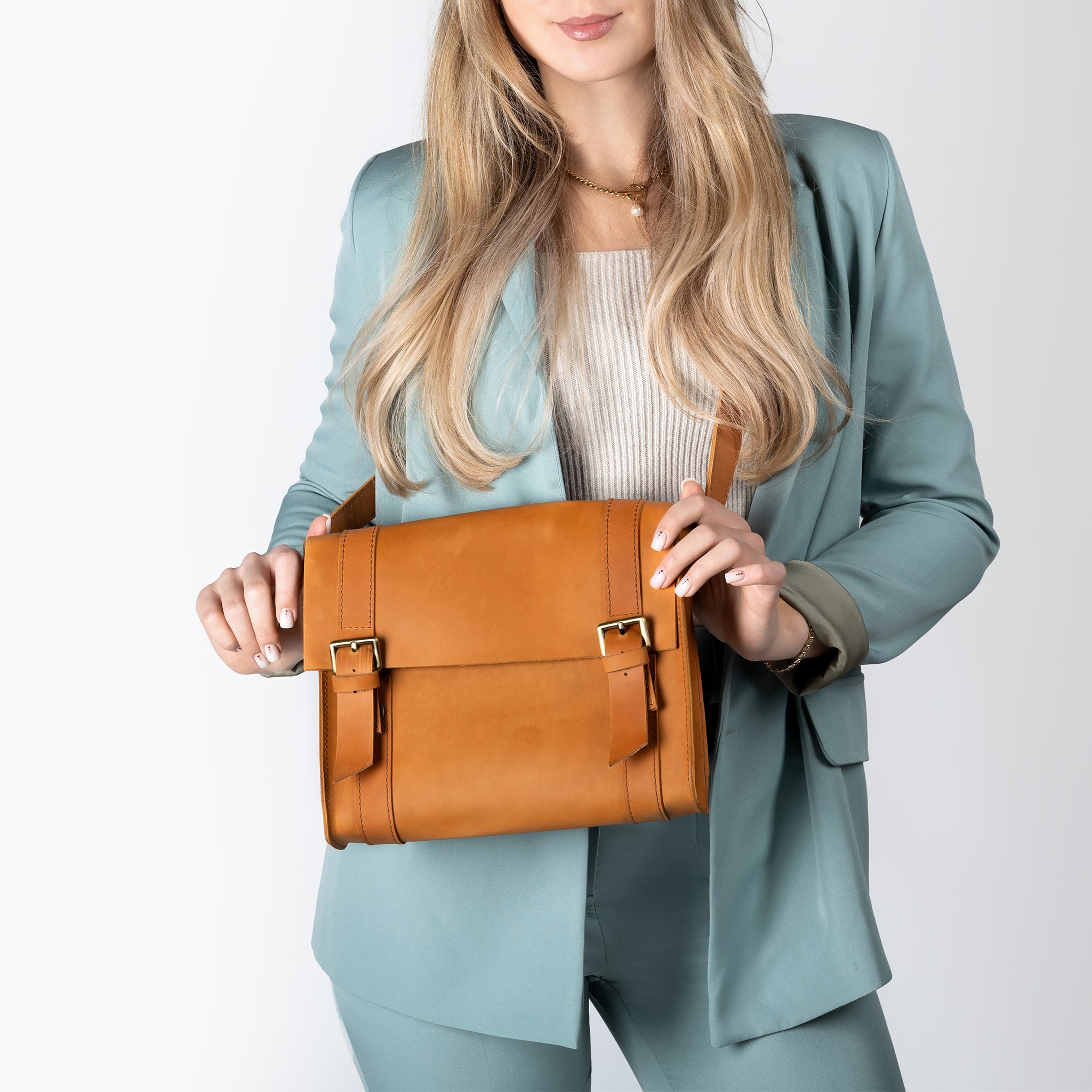 Handmade Leather Satchel Bag Crossbody Bag Women - Vintage wood