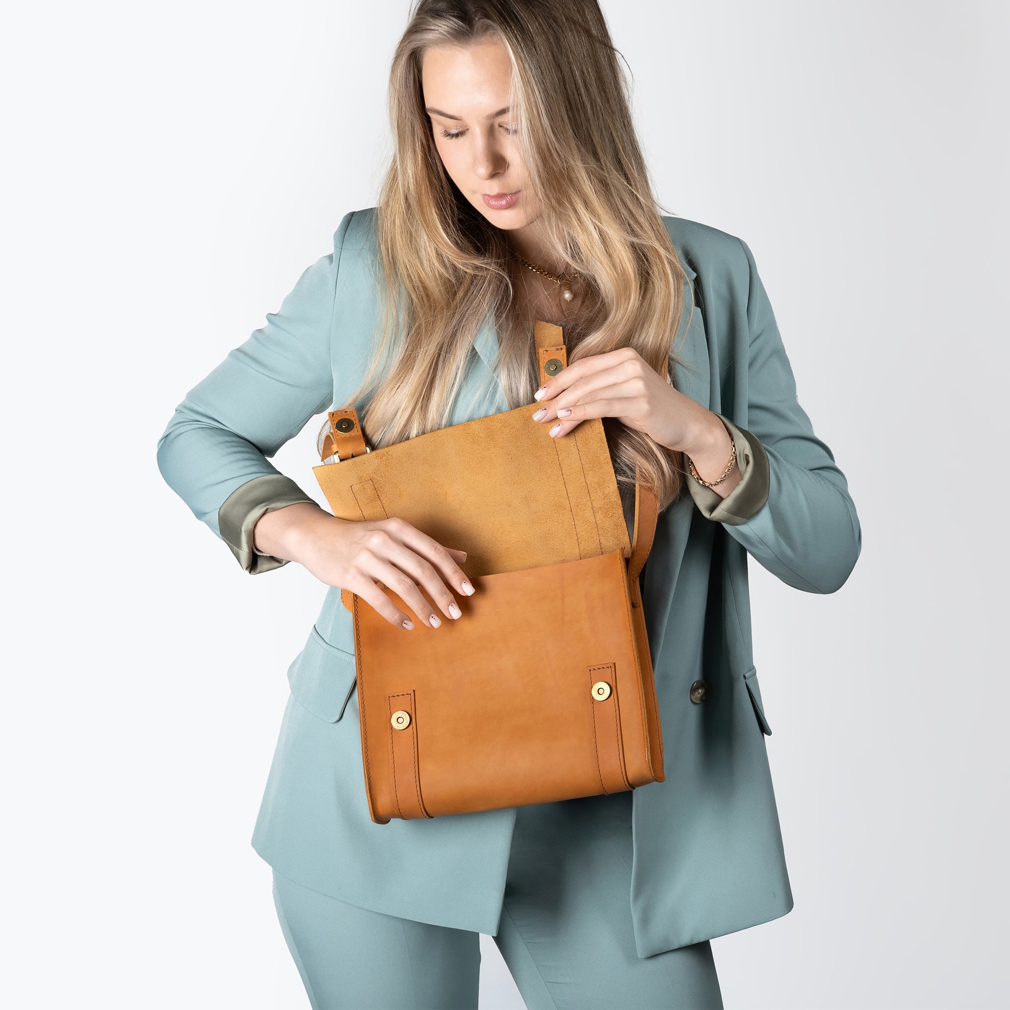 Handmade Leather Satchel Bag Crossbody Bag Women - Vintage wood