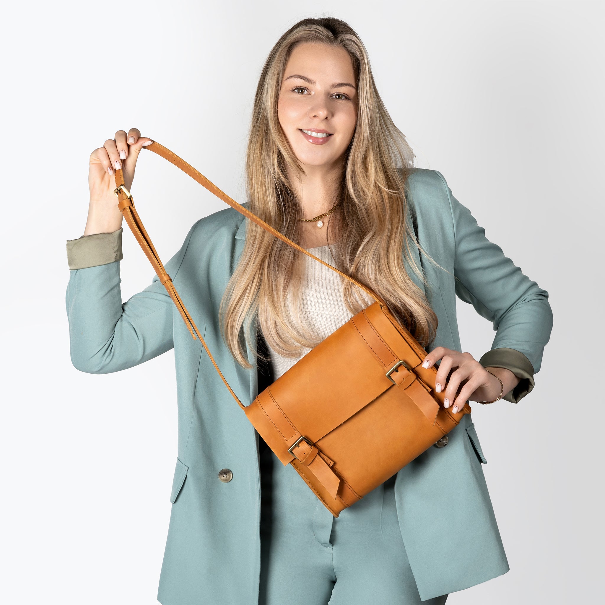 Handmade Leather Satchel Bag Crossbody Bag Women - Vintage wood