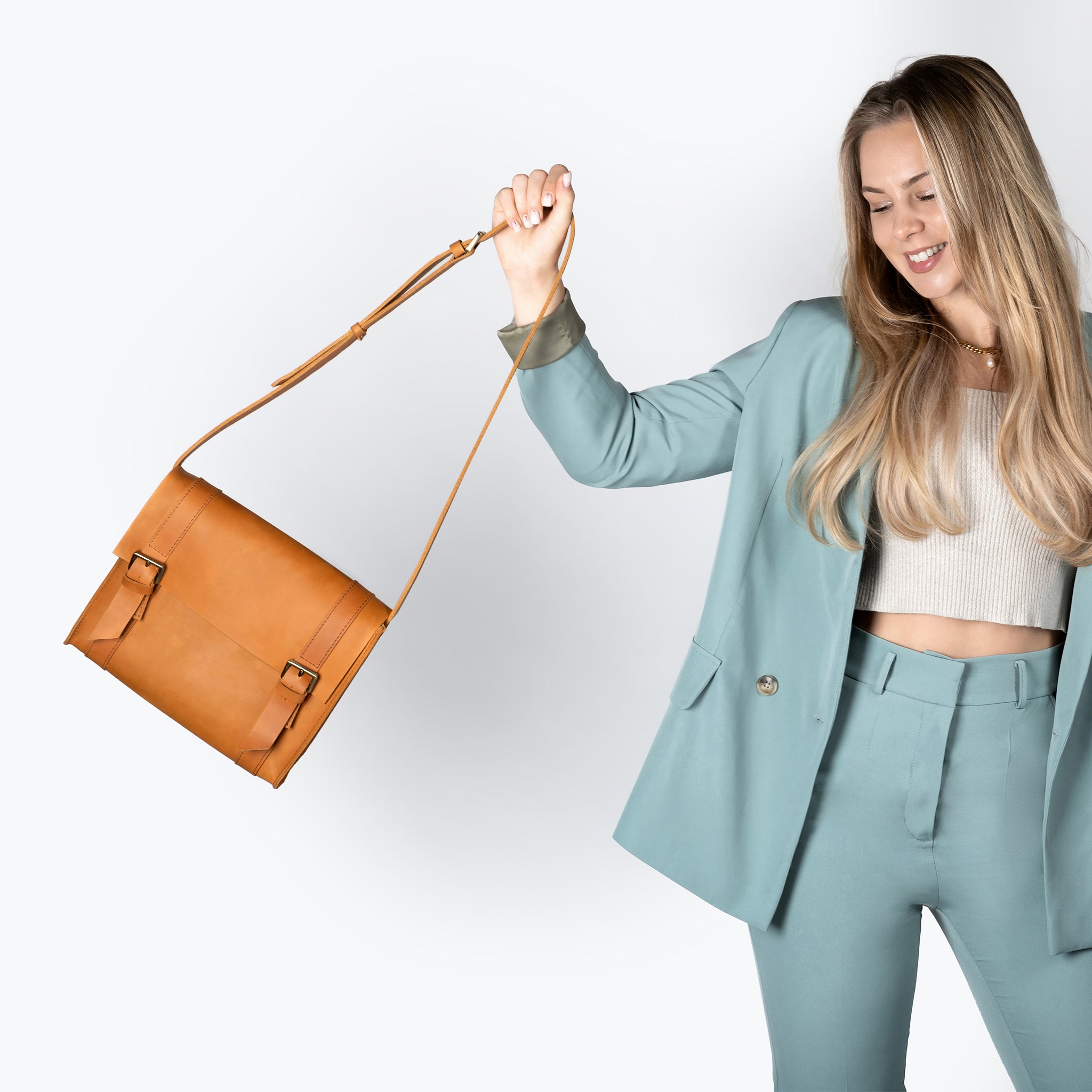 Handmade Leather Satchel Bag Crossbody Bag Women - Vintage wood