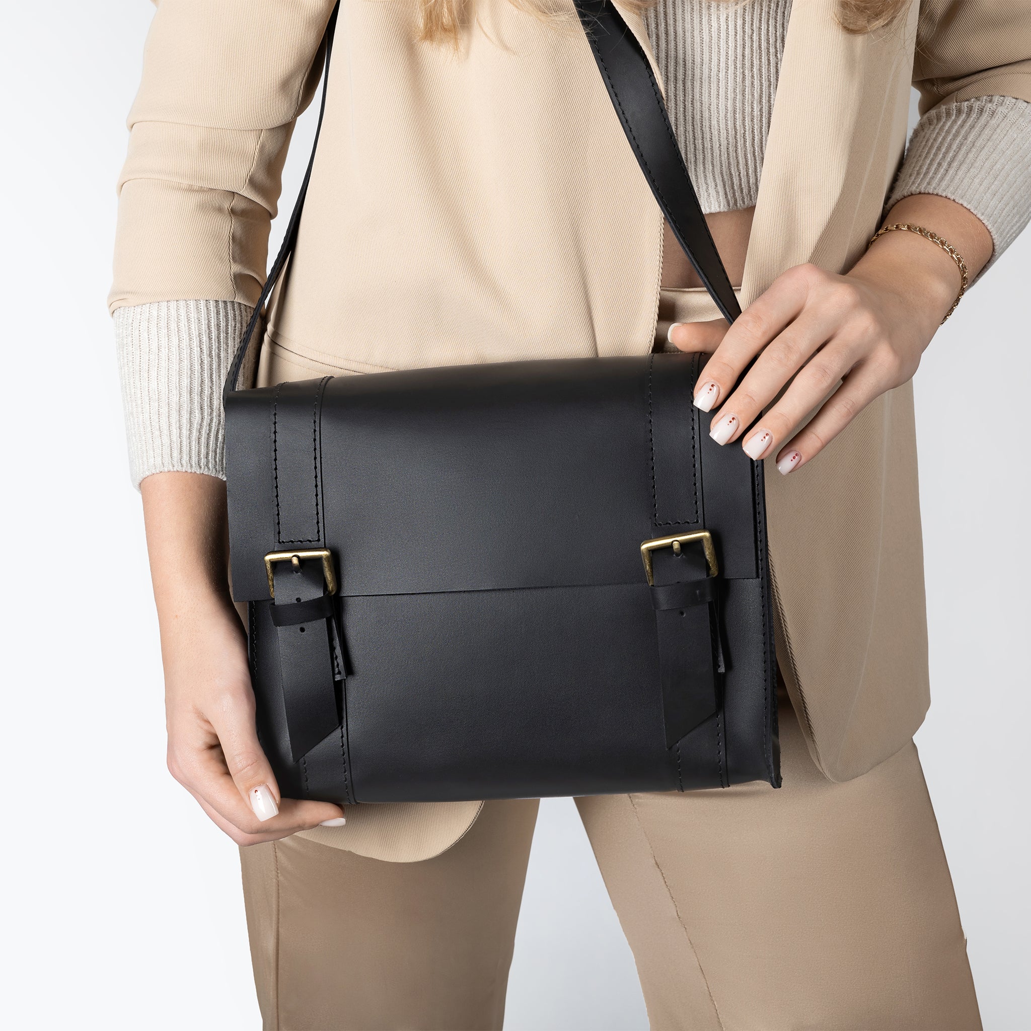 Handmade Leather Satchel Bag Crossbody Bag Women - Vintage wood