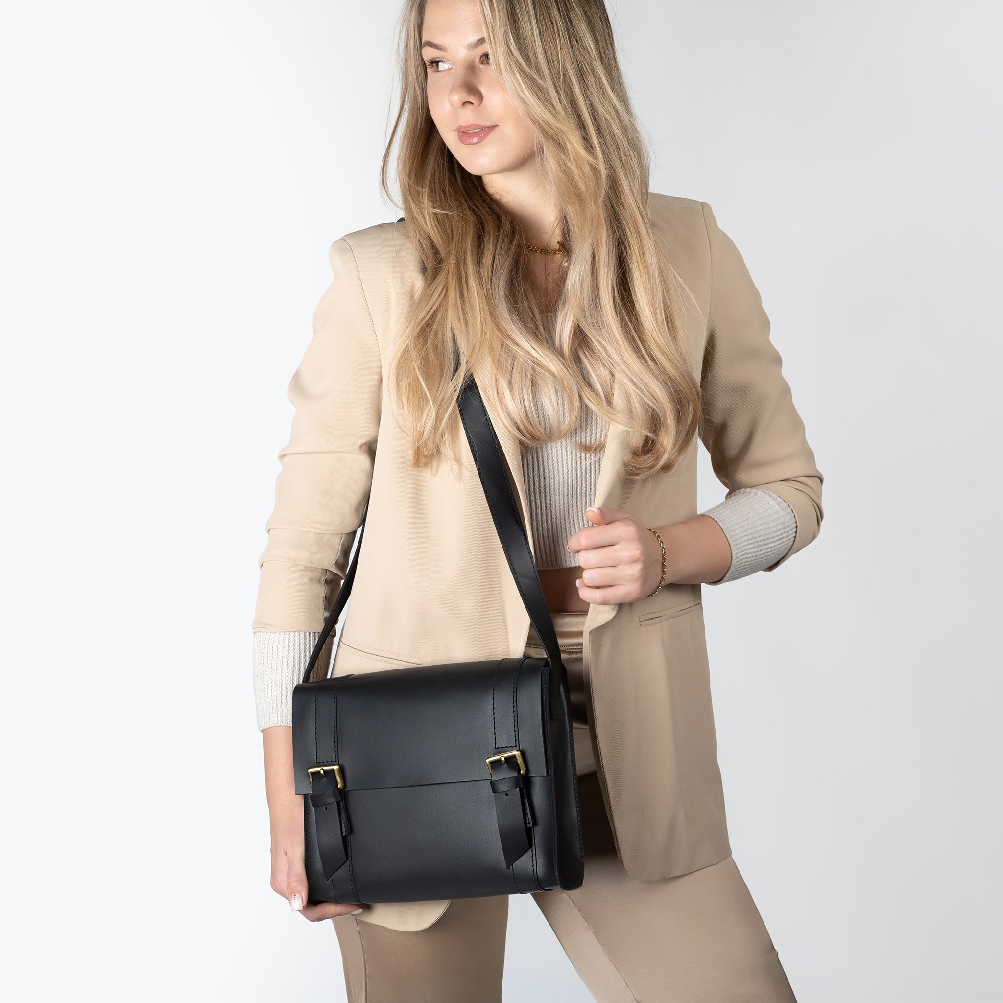 Handmade Leather Satchel Bag Crossbody Bag Women - Vintage wood