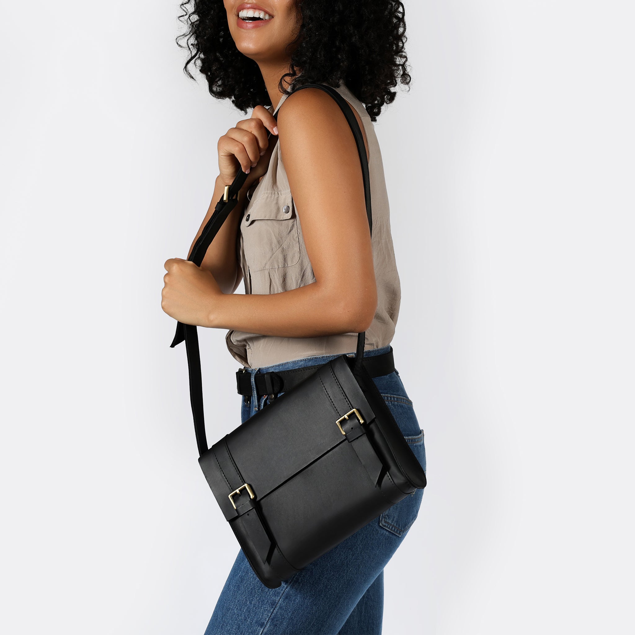 Handmade Leather Satchel Bag Crossbody Bag Women - Vintage wood