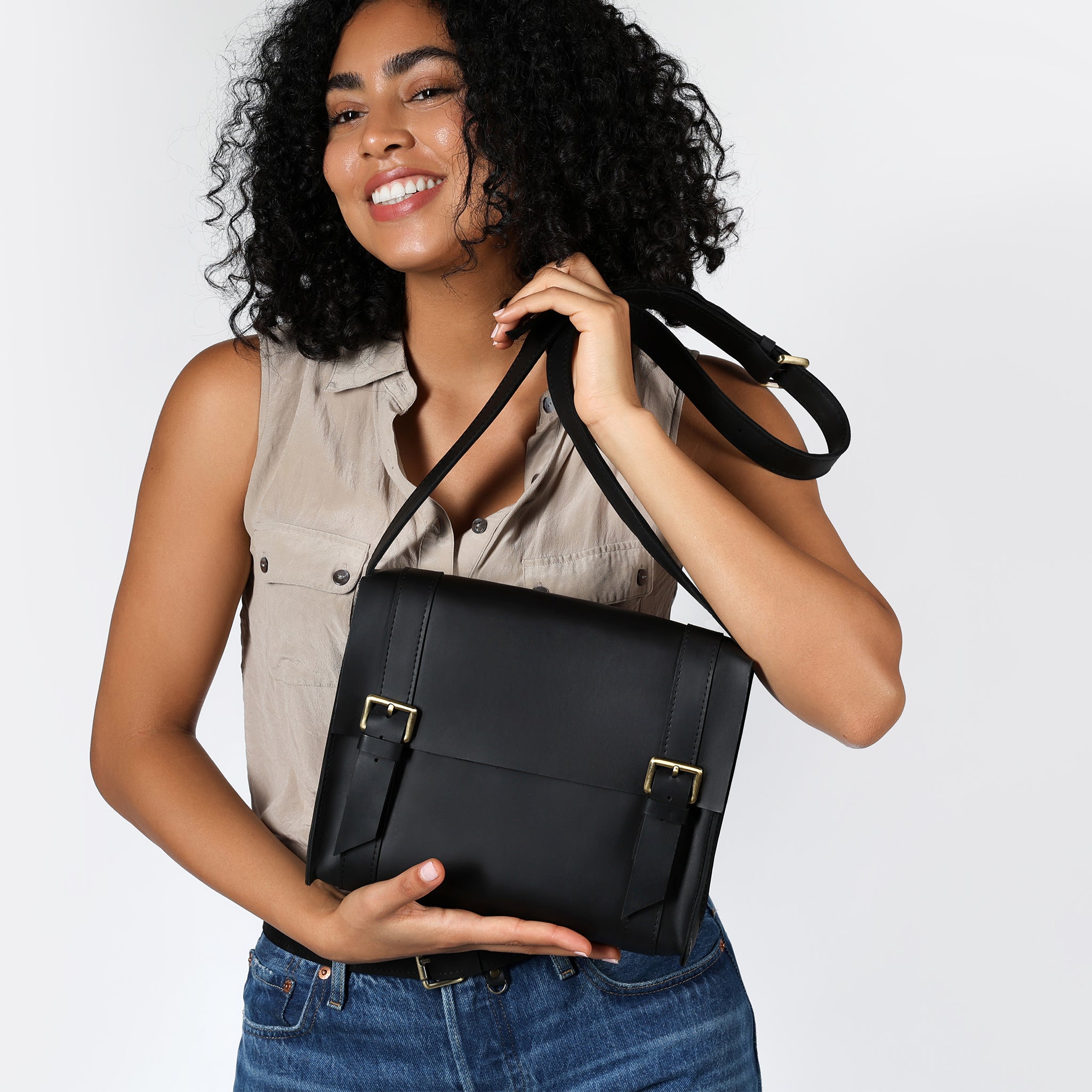 Handmade Leather Satchel Bag Crossbody Bag Women - Vintage wood