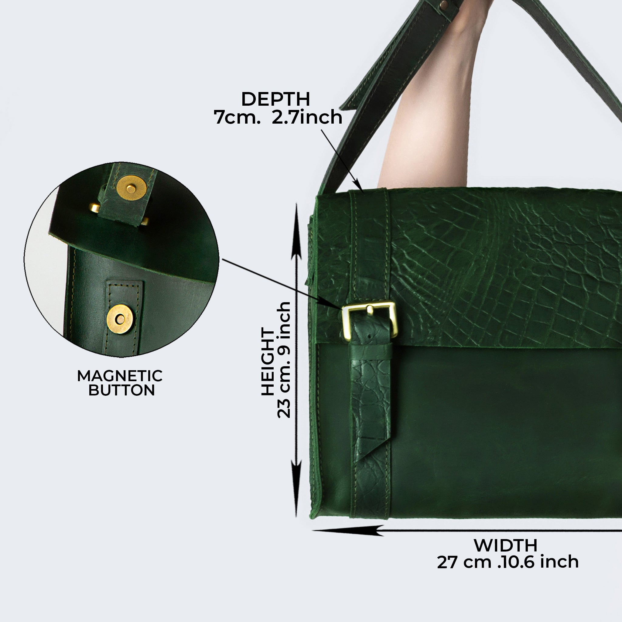 Women's designer Leather Satchel Bag ,Crossbody Shoulder Bag- Wood Reptile