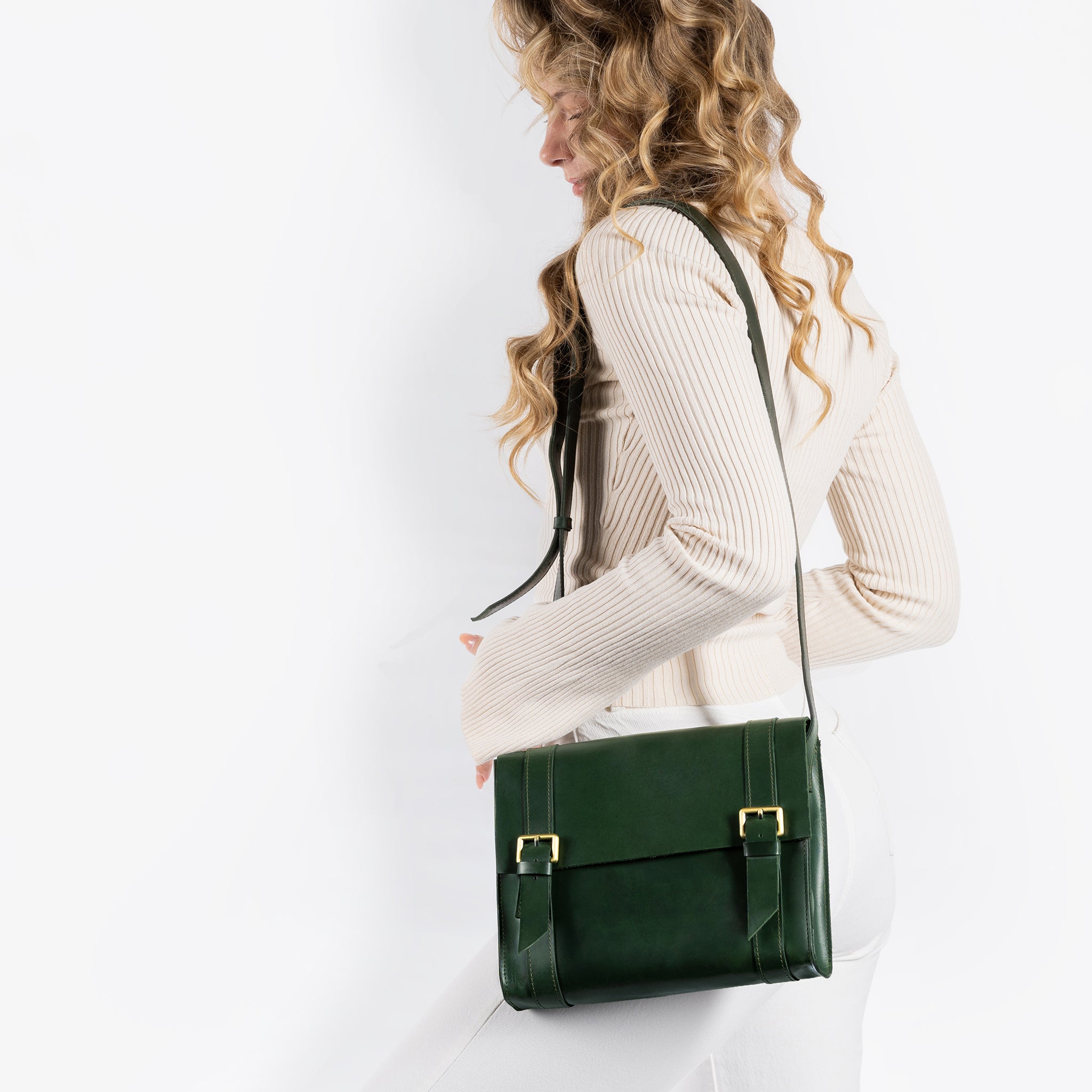 Handmade Leather Satchel Bag Crossbody Bag Women - Vintage wood