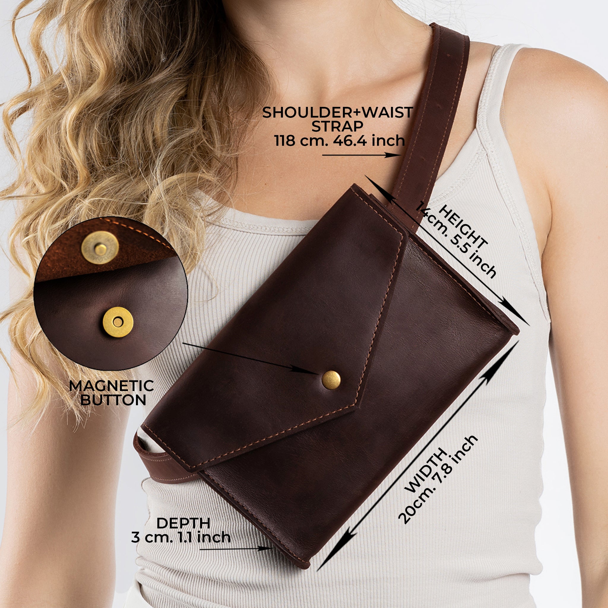 Handmade Leather Crossbody Bag & Waist bag - Fanny pack Nomad