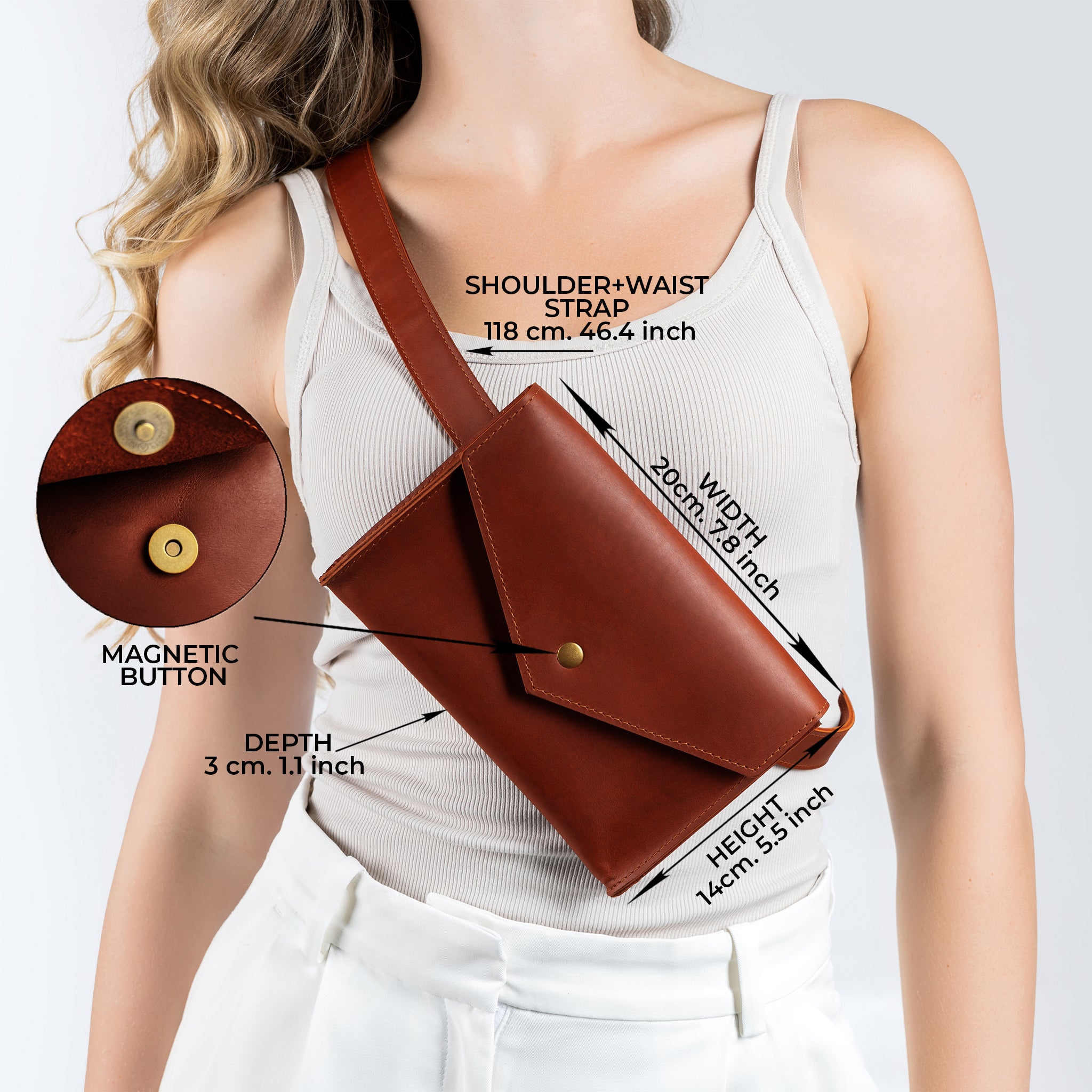 Handmade Leather Crossbody Bag & Waist bag - Fanny pack Nomad