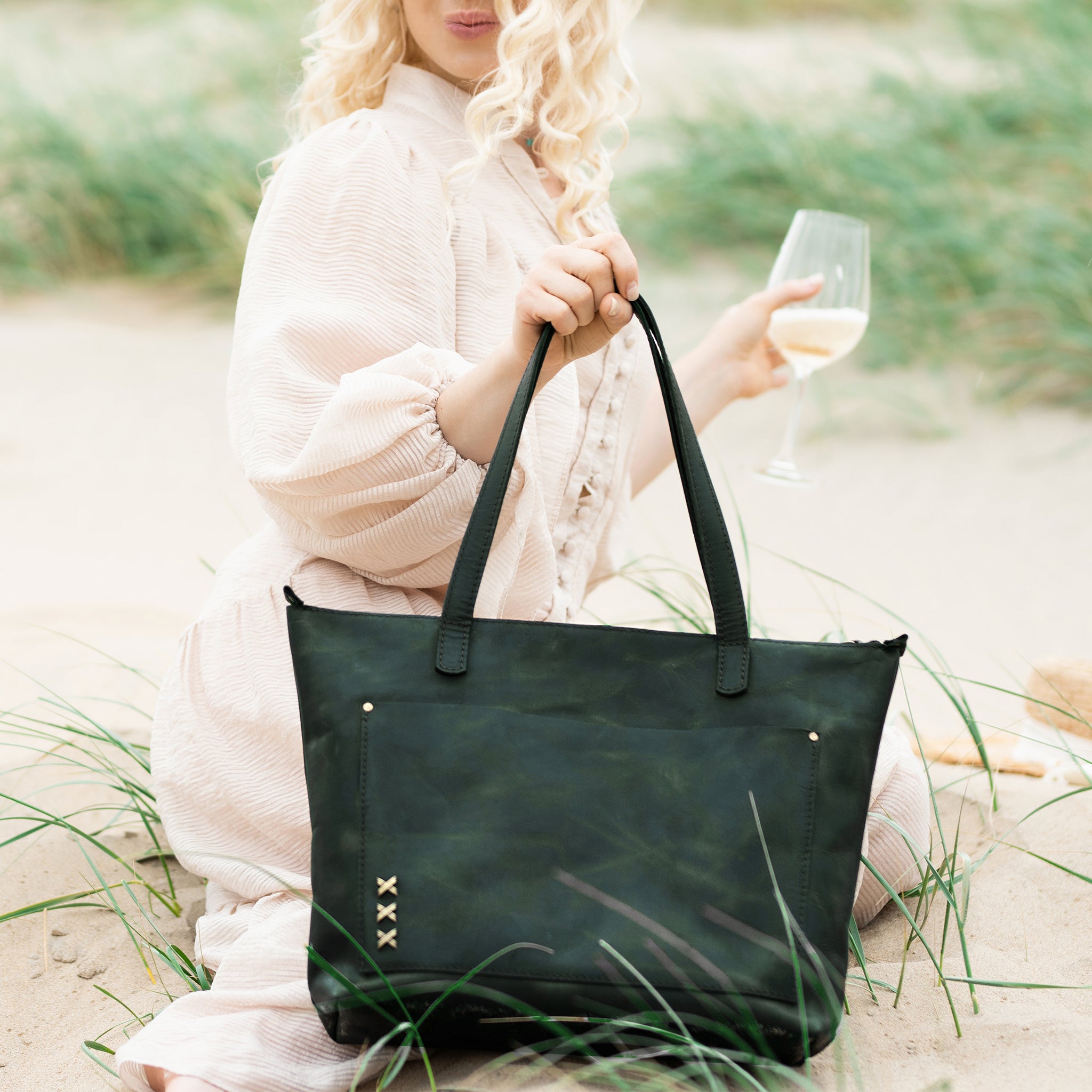 Handmade Leather Tote, Large Women Shopper - Essentials