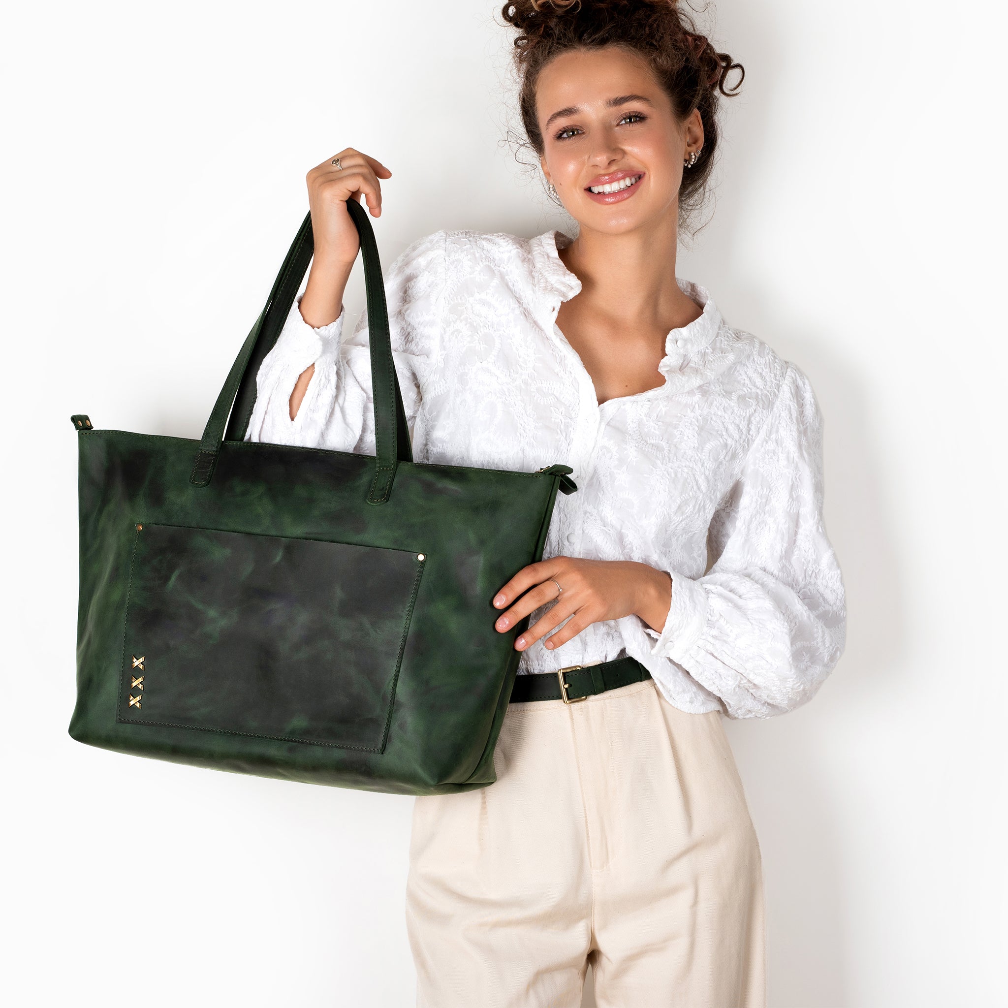 Handmade Leather Tote, Large Women Shopper - Essentials