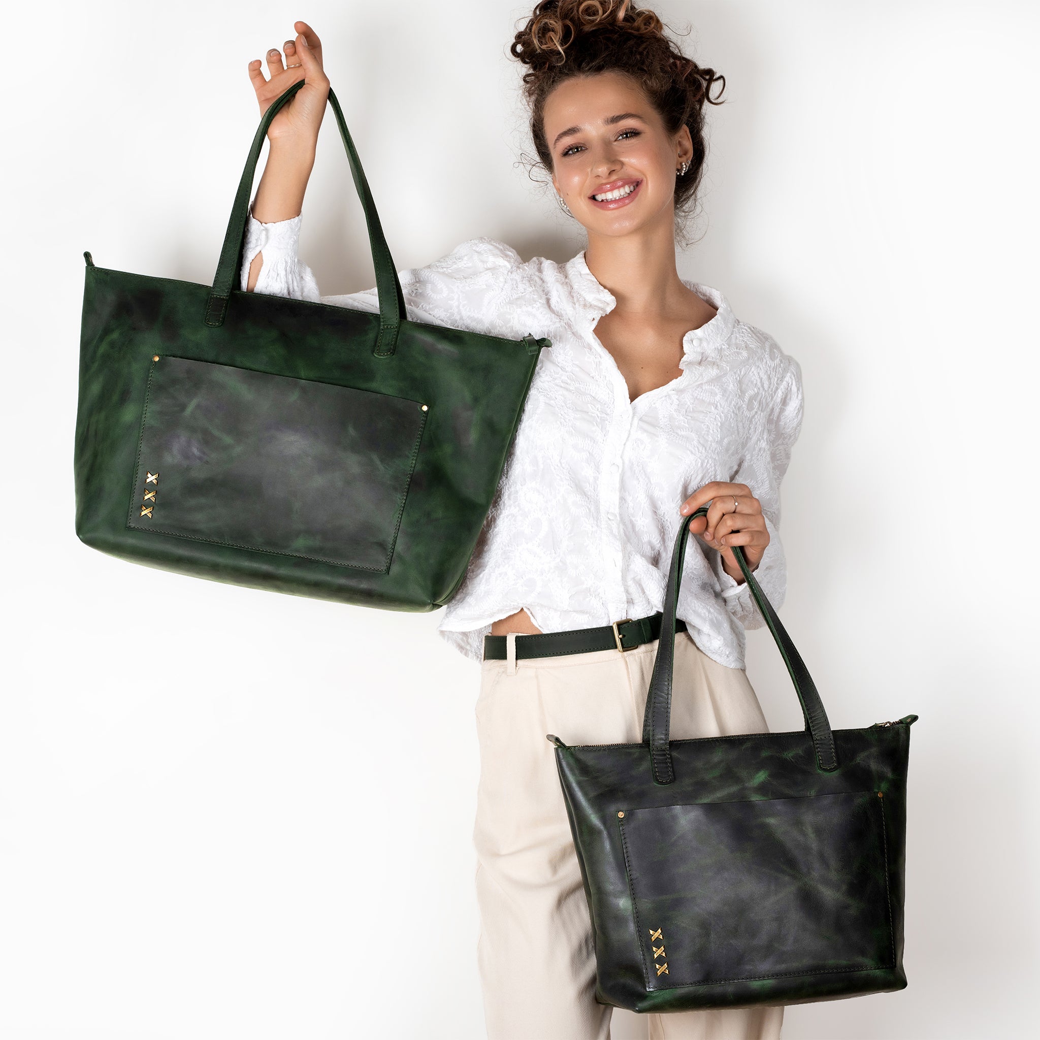 Handmade Leather Tote, Large Women Shopper - Essentials