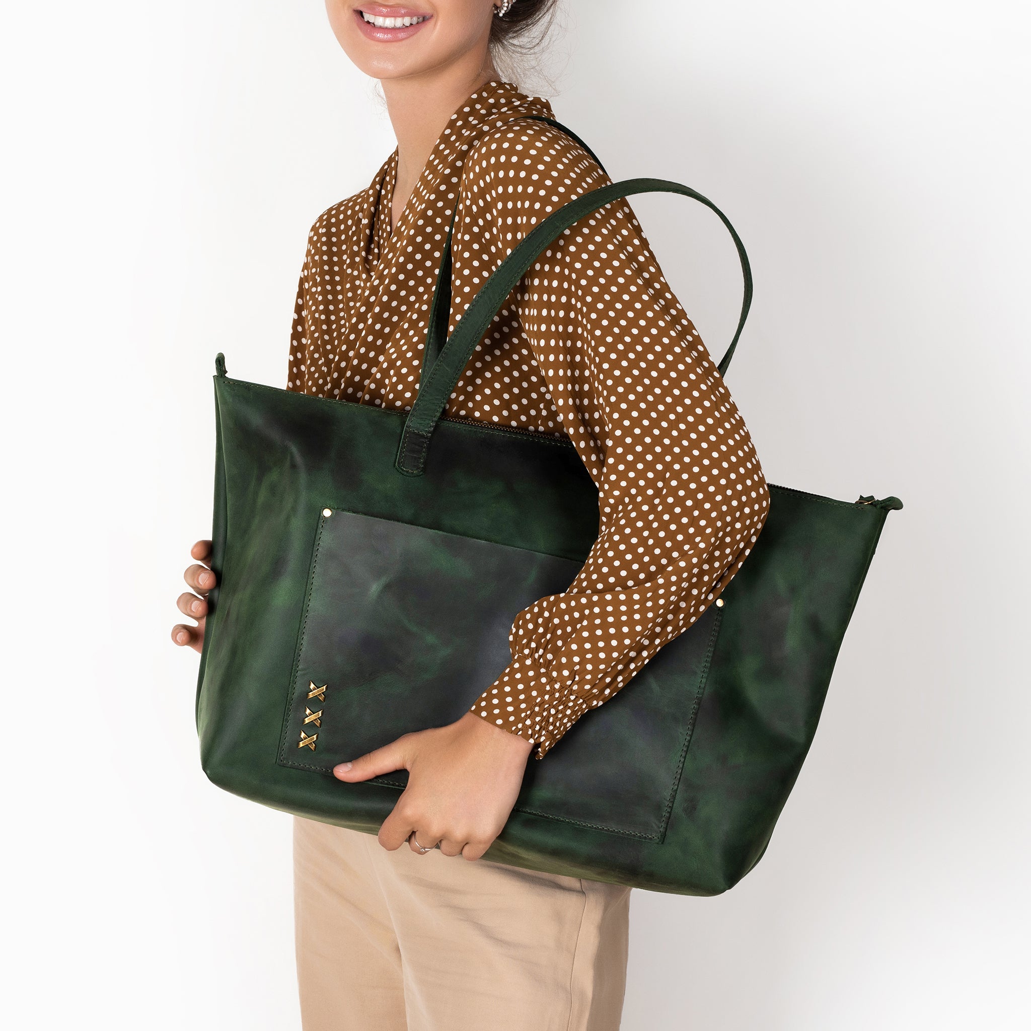 Handmade Leather Tote, Large Women Shopper - Essentials