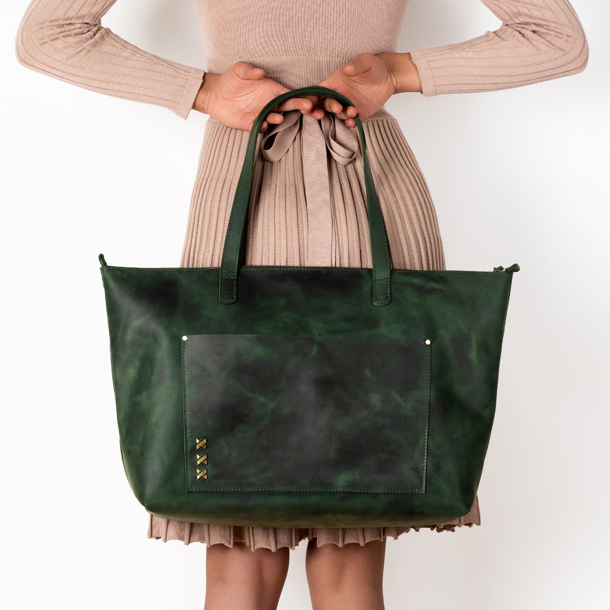 Handmade Leather Tote, Large Women Shopper - Essentials