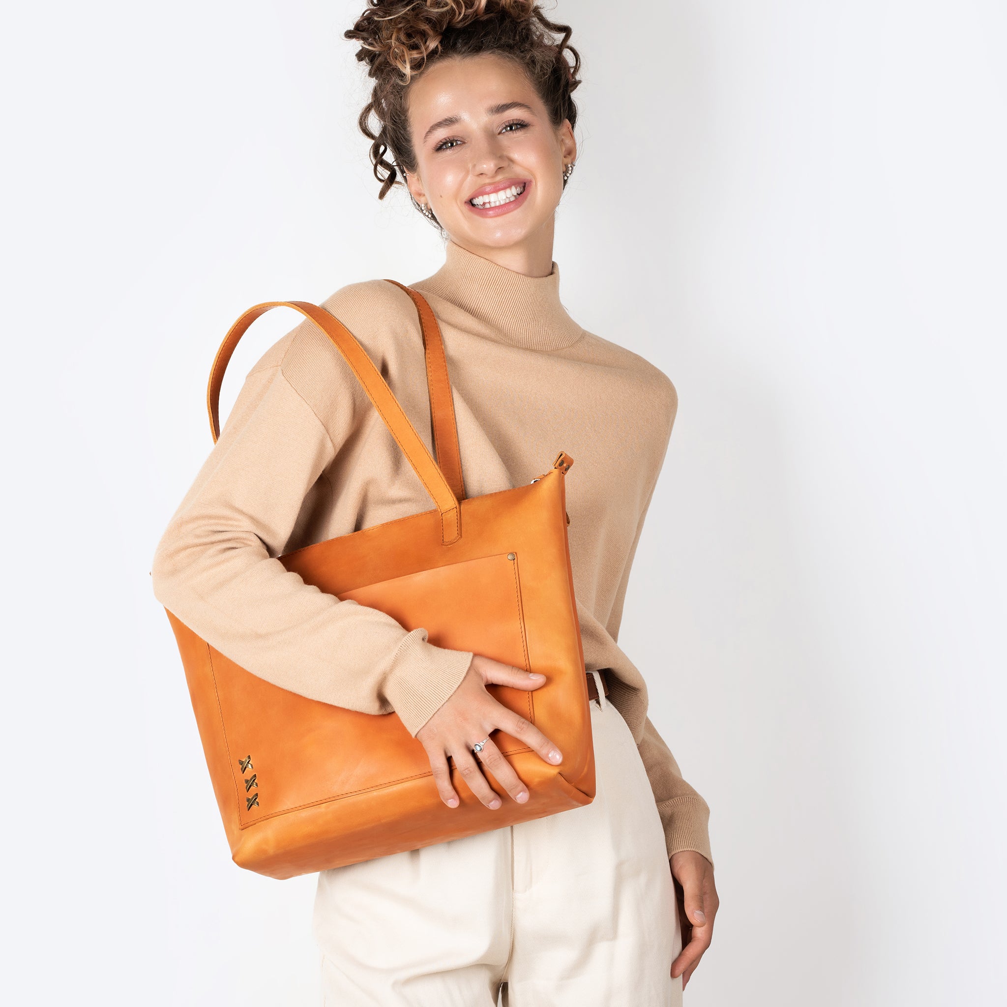 Handmade Leather Tote, Large Women Shopper - Essentials