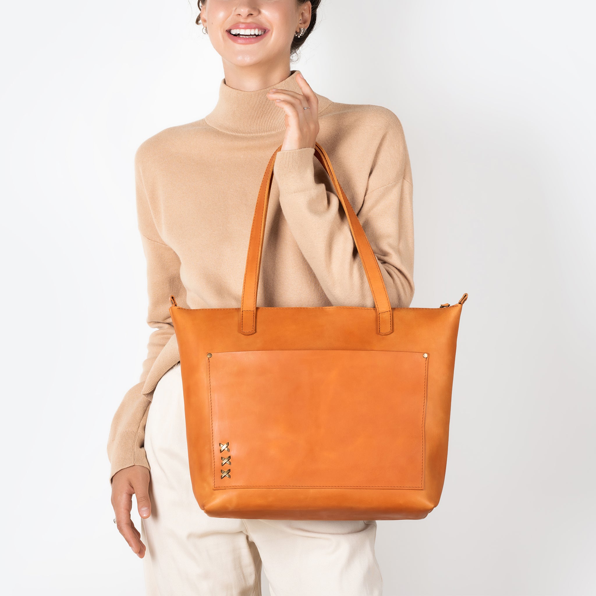 Handmade Leather Tote, Large Women Shopper - Essentials