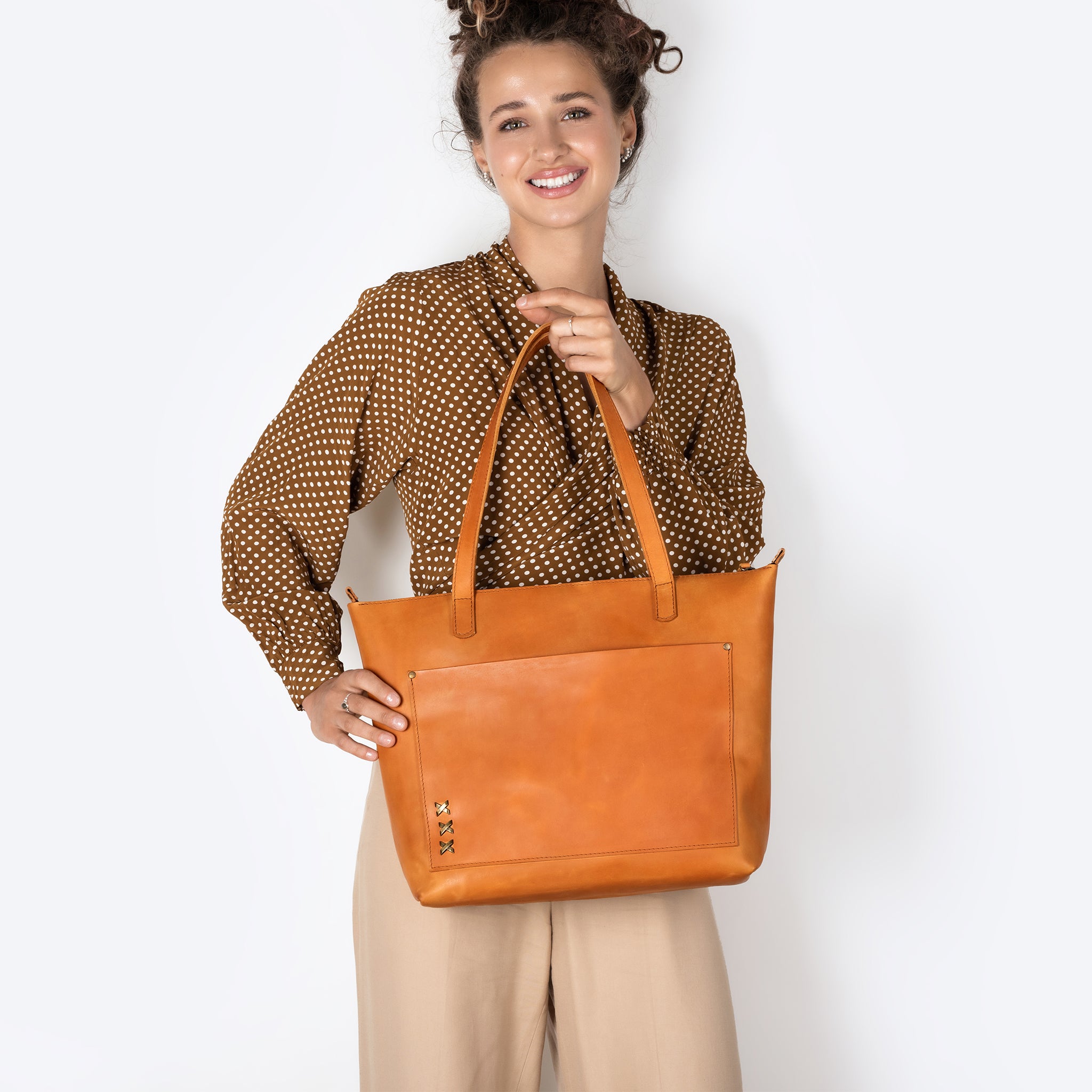 Handmade Leather Tote, Large Women Shopper - Essentials