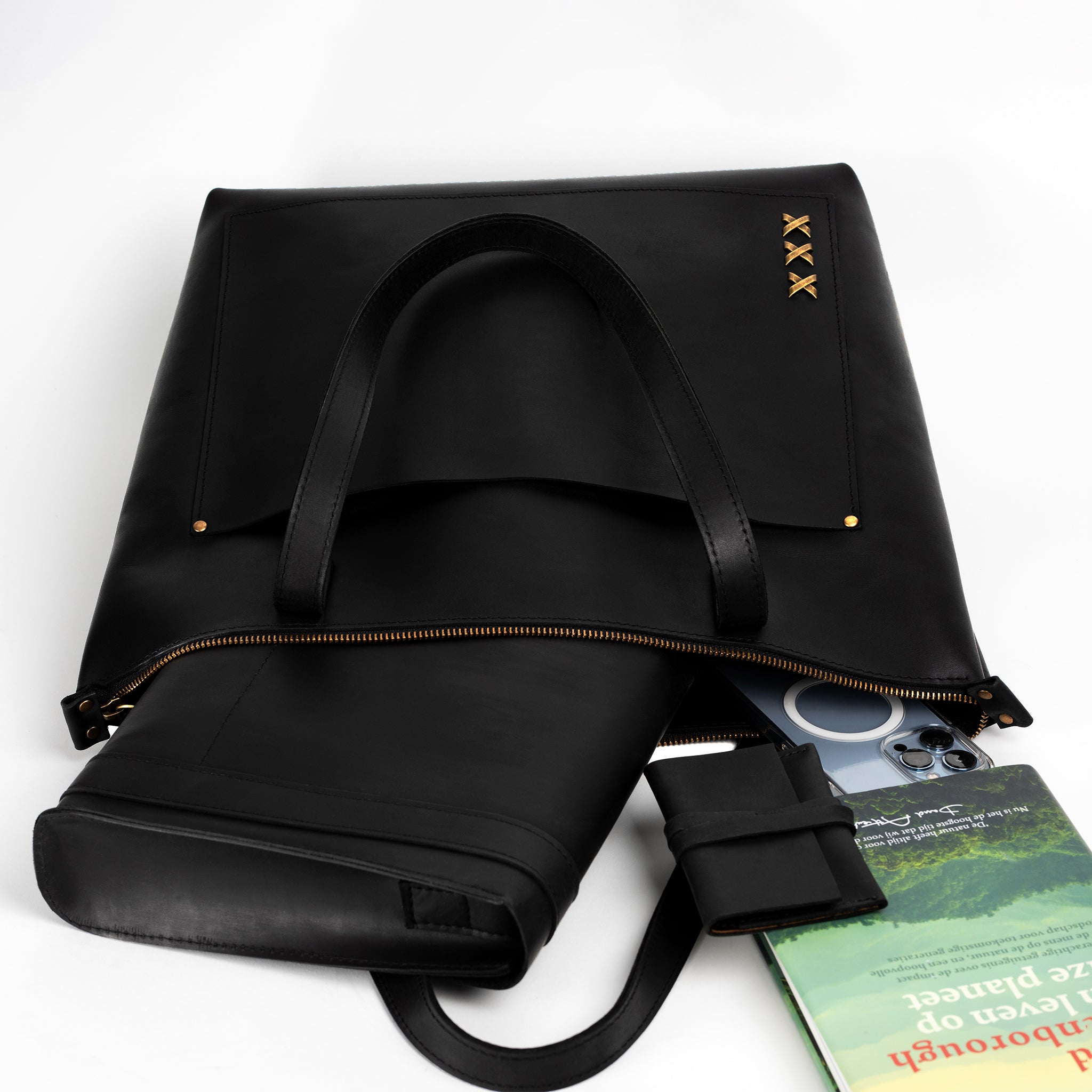 Handmade Leather Tote, Large Women Shopper - Essentials