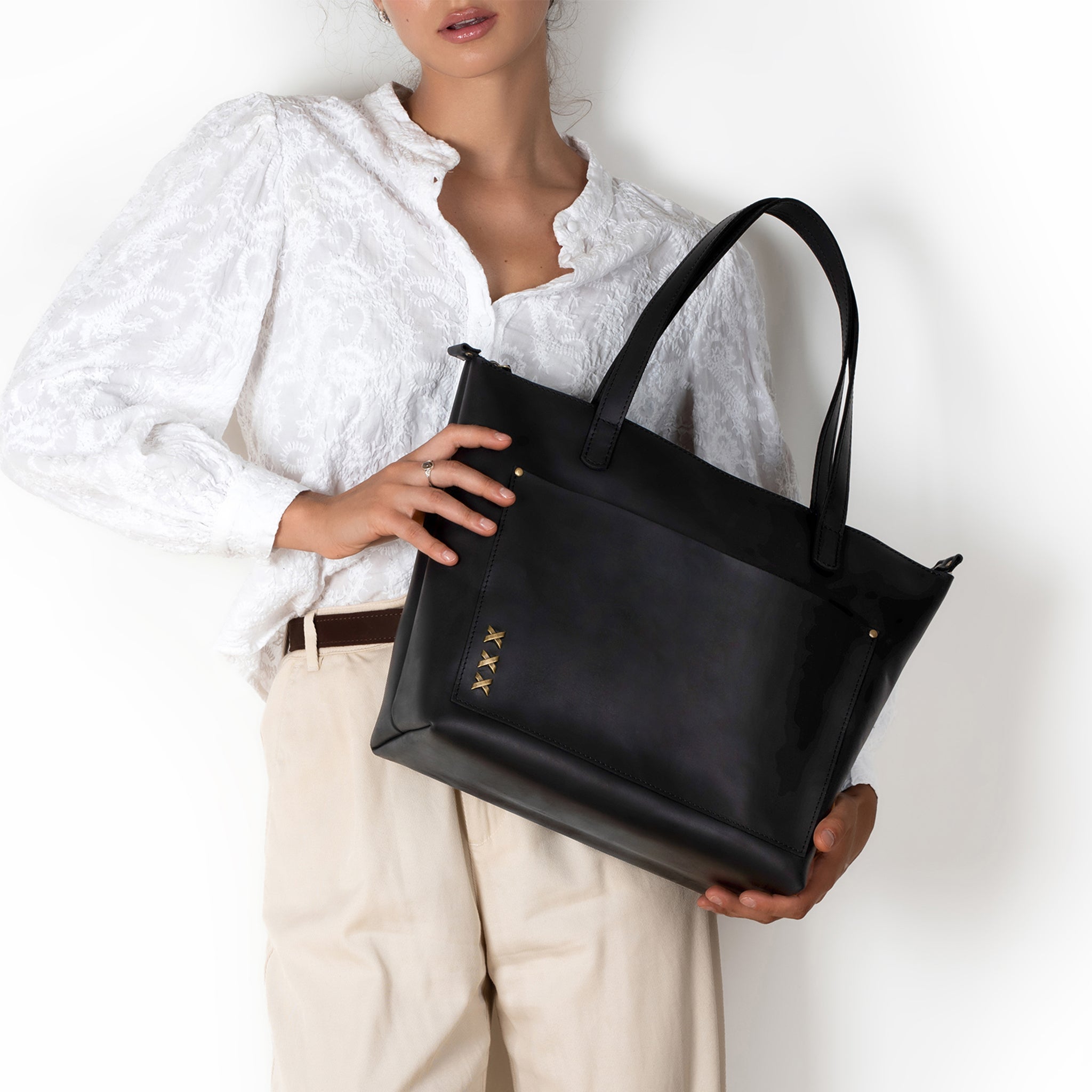 Handmade Leather Tote, Large Women Shopper - Essentials