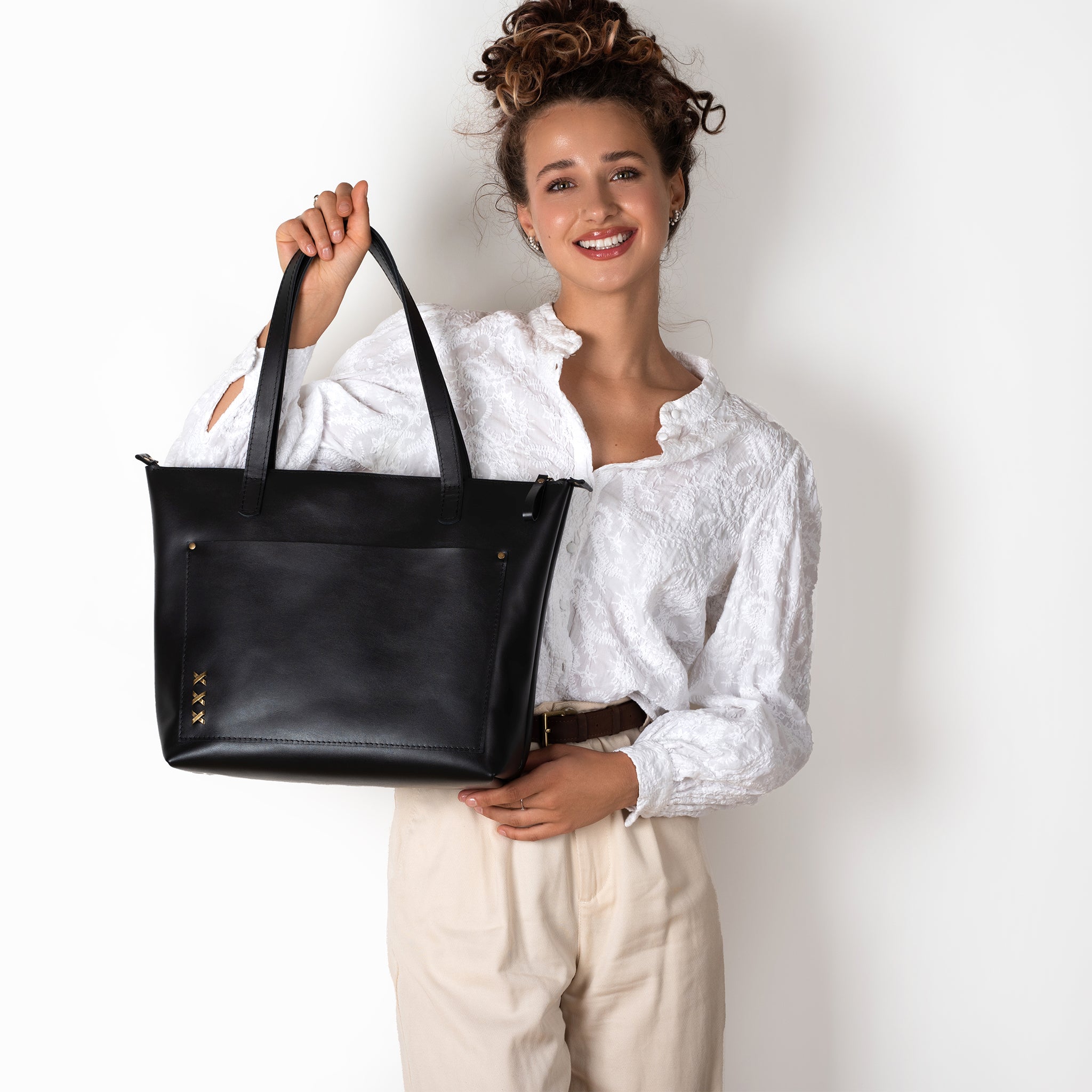 Handmade Leather Tote, Large Women Shopper - Essentials