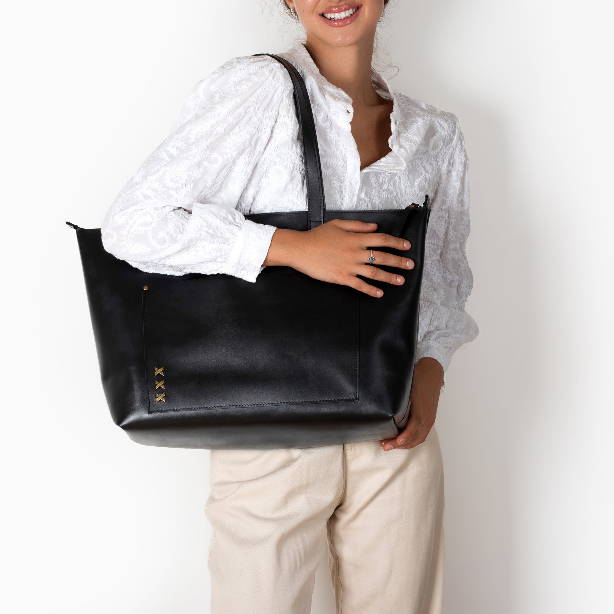 Handmade Leather Tote, Large Women Shopper - Essentials