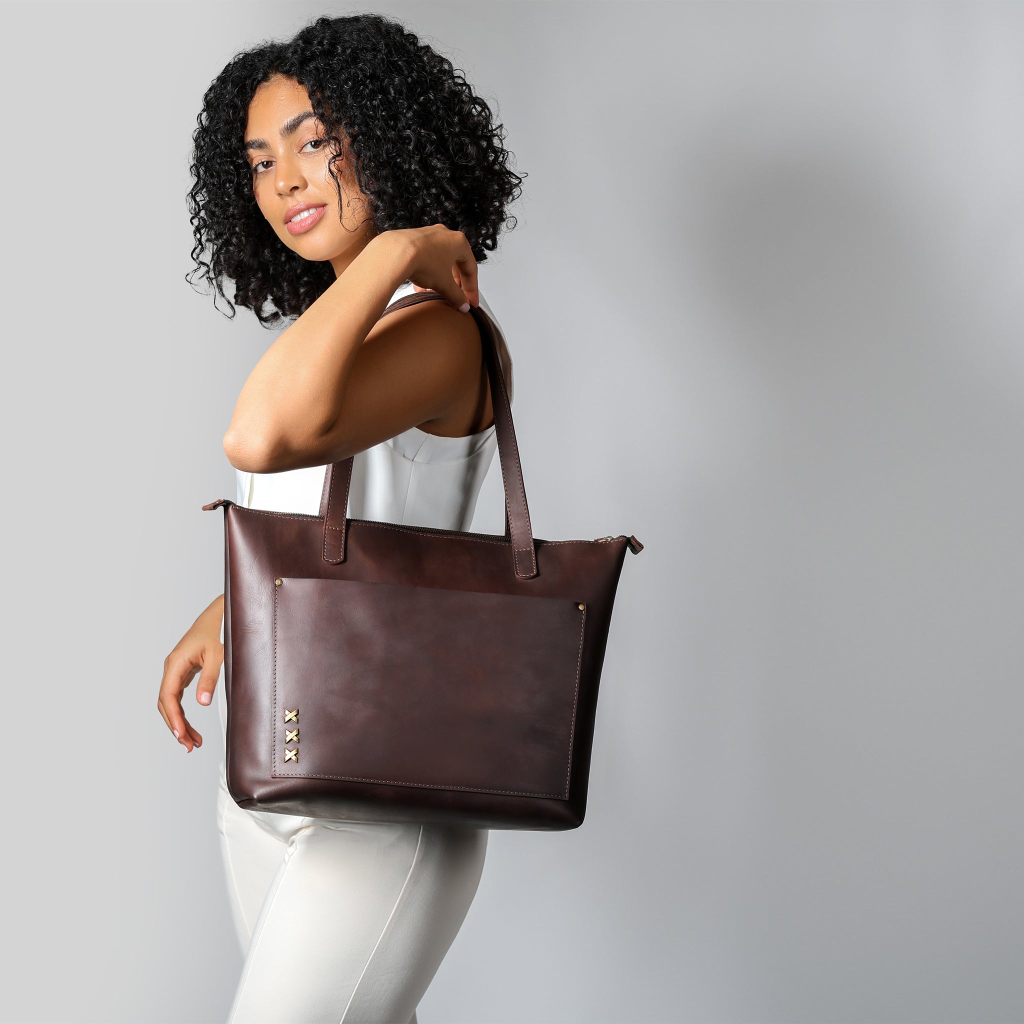 Handmade Leather Tote, Large Women Shopper - Essentials