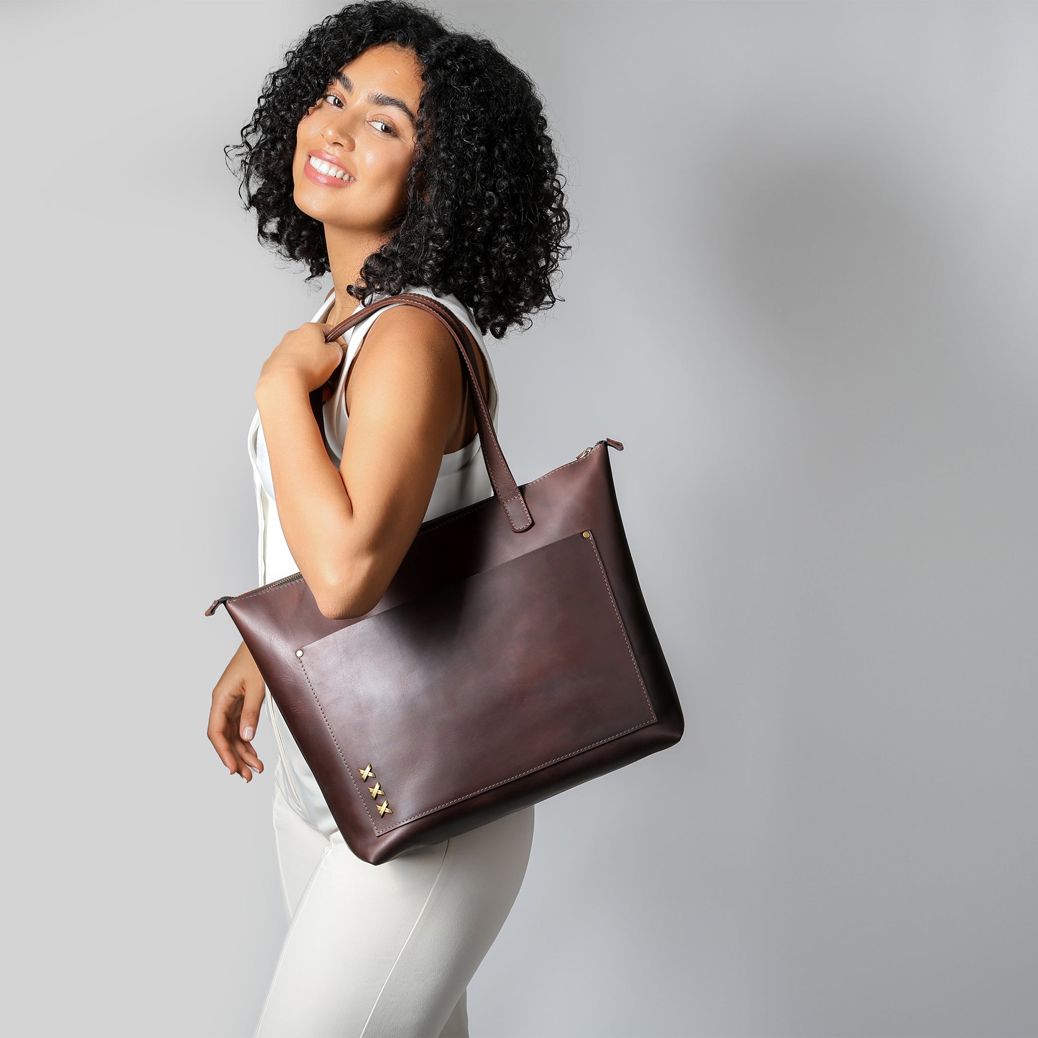 Handmade Leather Tote, Large Women Shopper - Essentials