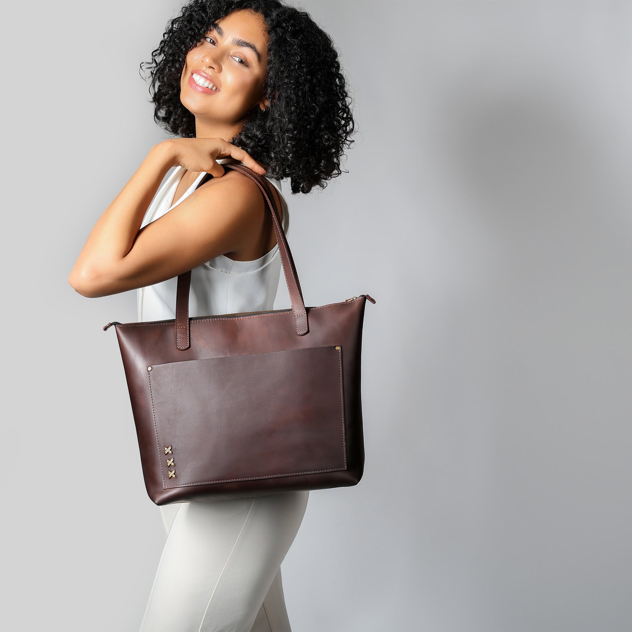 Handmade Leather Tote, Large Women Shopper - Essentials